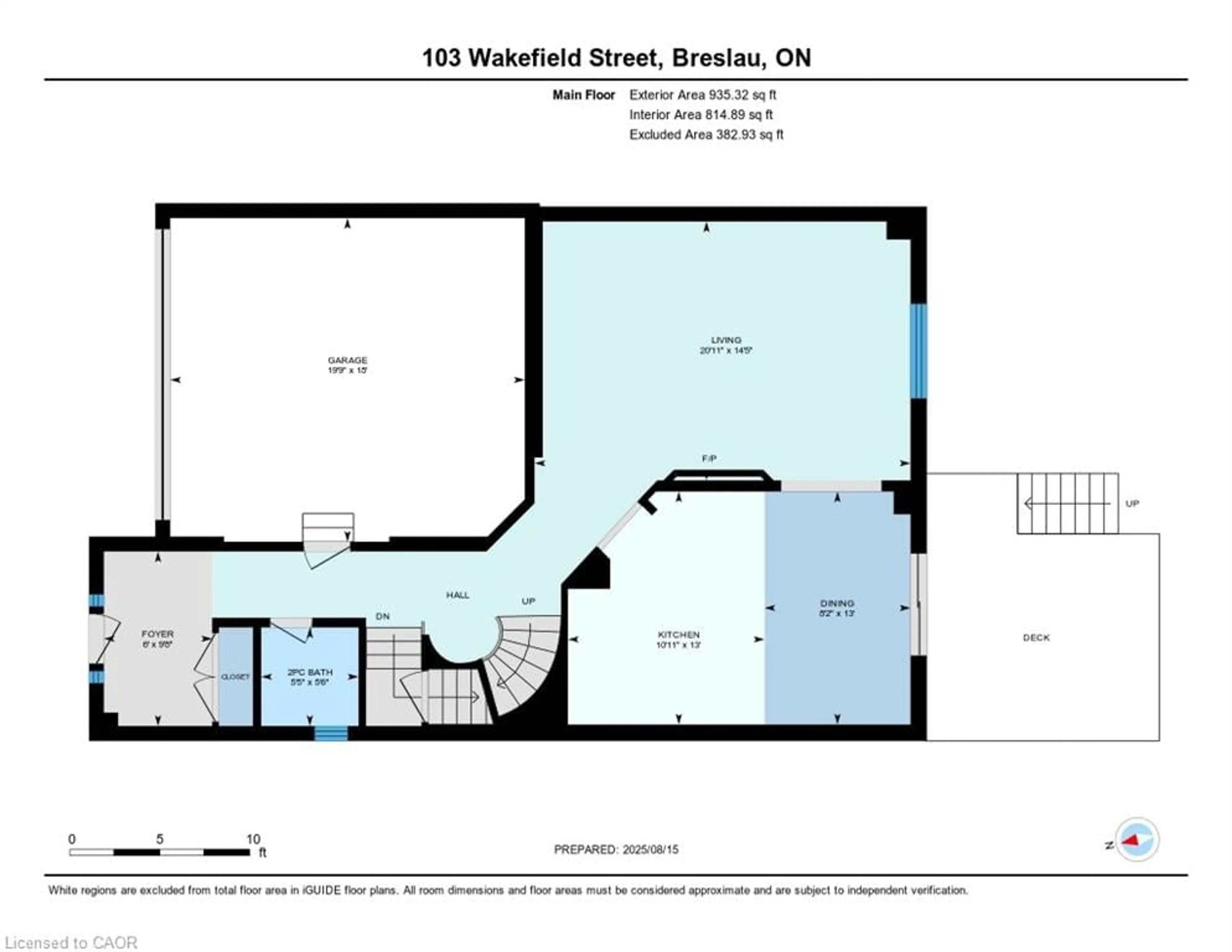 Floor plan for 103 Wakefield St, Breslau Ontario N0B 1M0