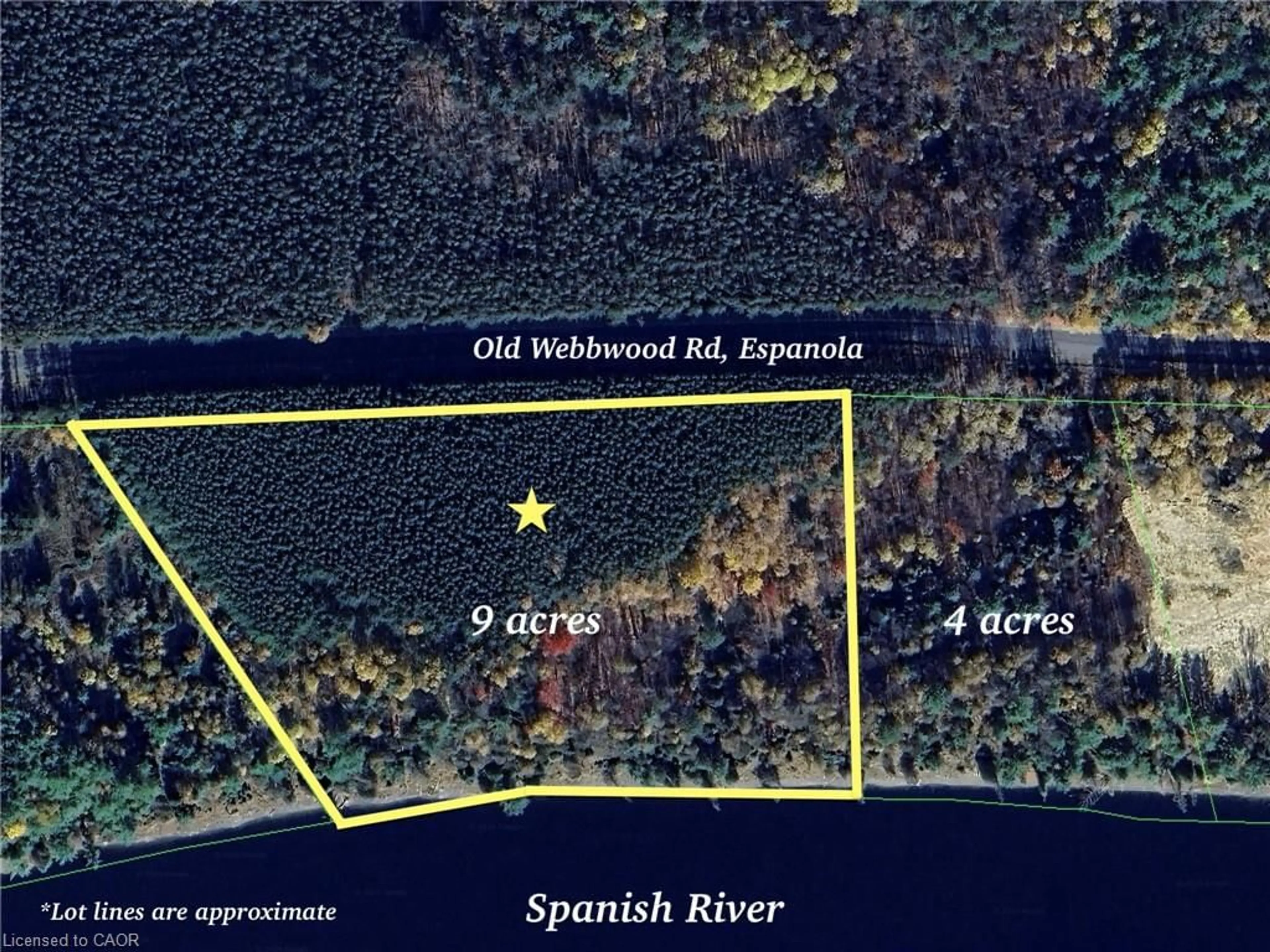 Picture of a map for N/A Old Webbwood Rd, Espanola Ontario P5E 1P1