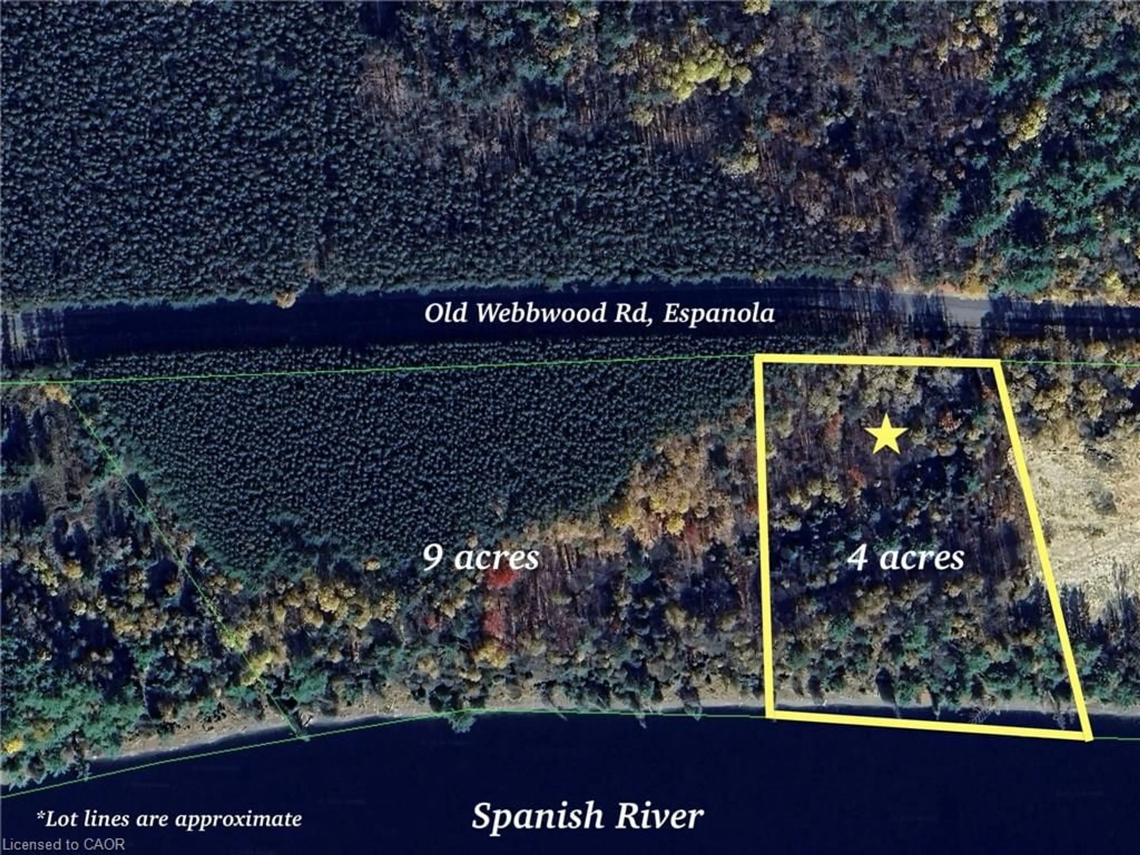 Picture of a map for N/A Old Webbwood Rd, Espanola Ontario P5E 1P1