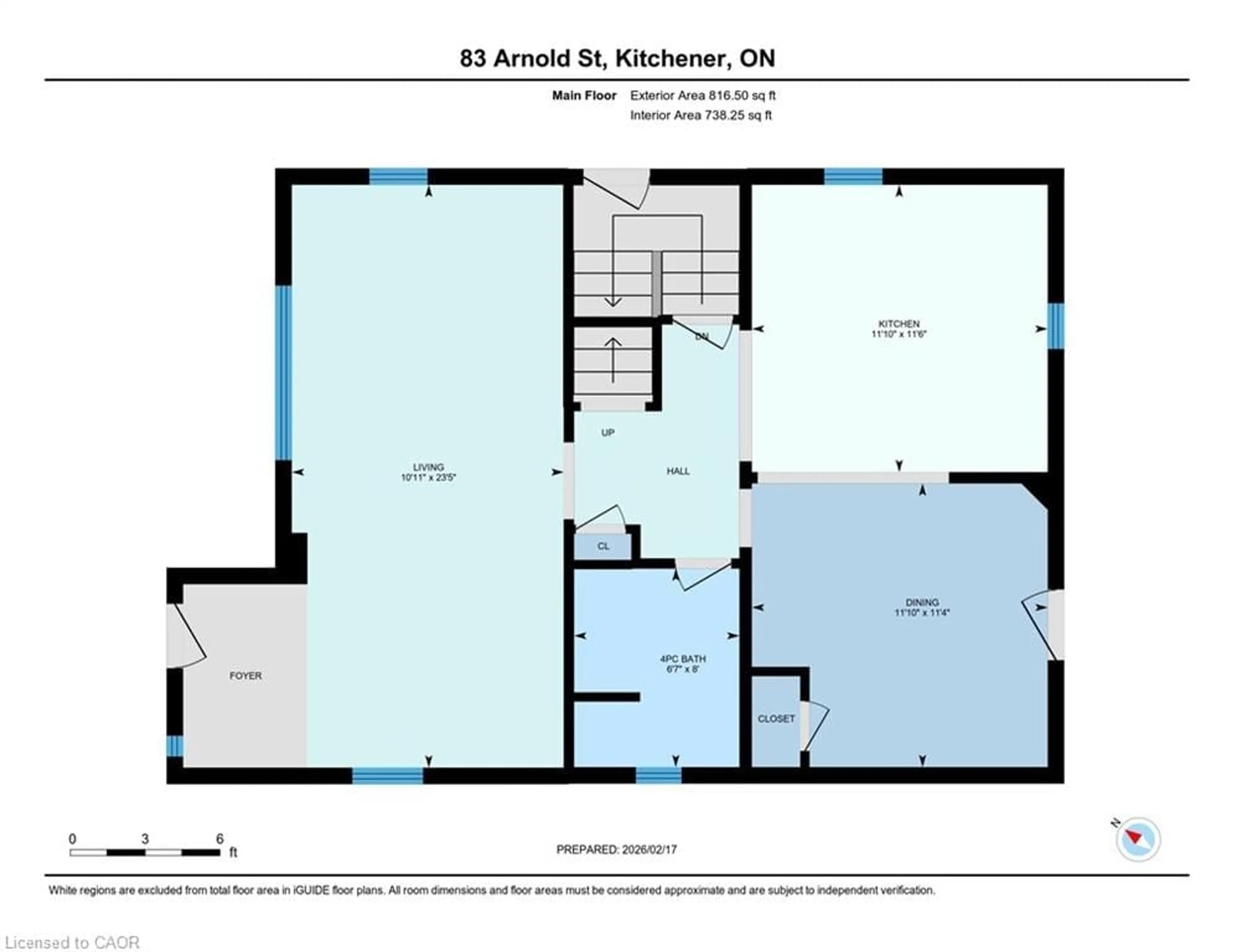 Floor plan for 83 Arnold St, Kitchener Ontario N2H 6C9