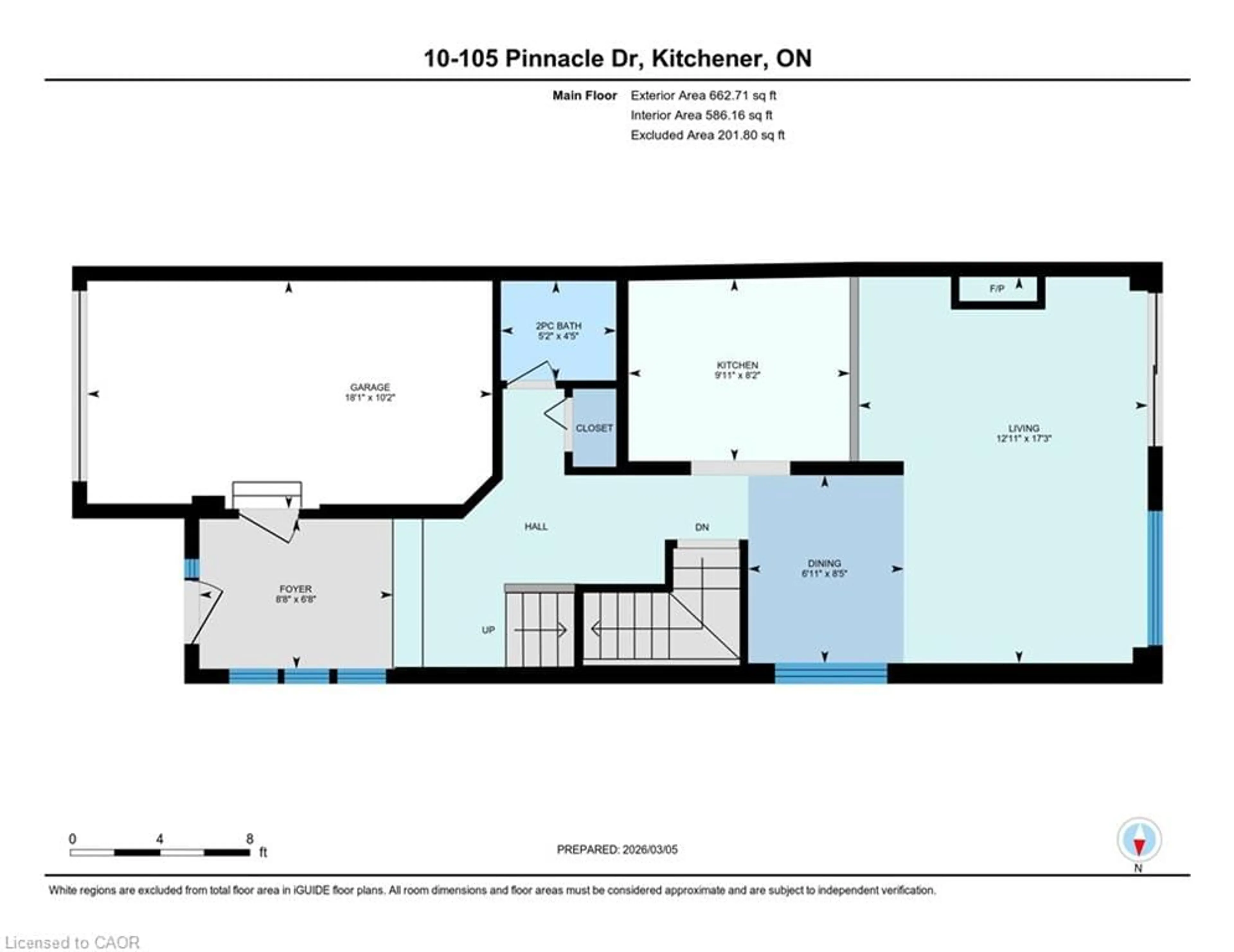 Floor plan for 105 Pinnacle Dr #10, Kitchener Ontario N2P 1B8