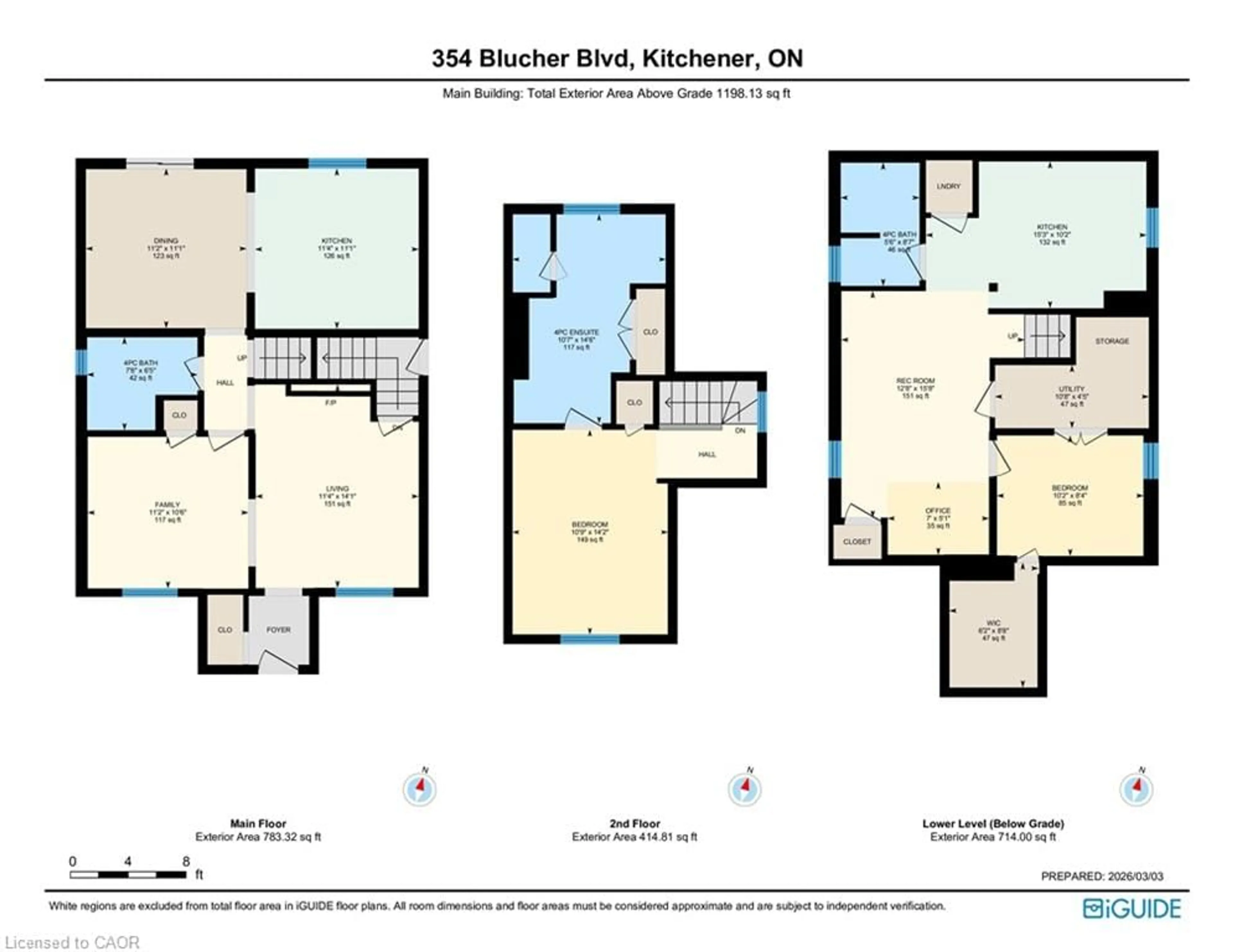 Floor plan for 354 Blucher Blvd, Kitchener Ontario N2H 5V9