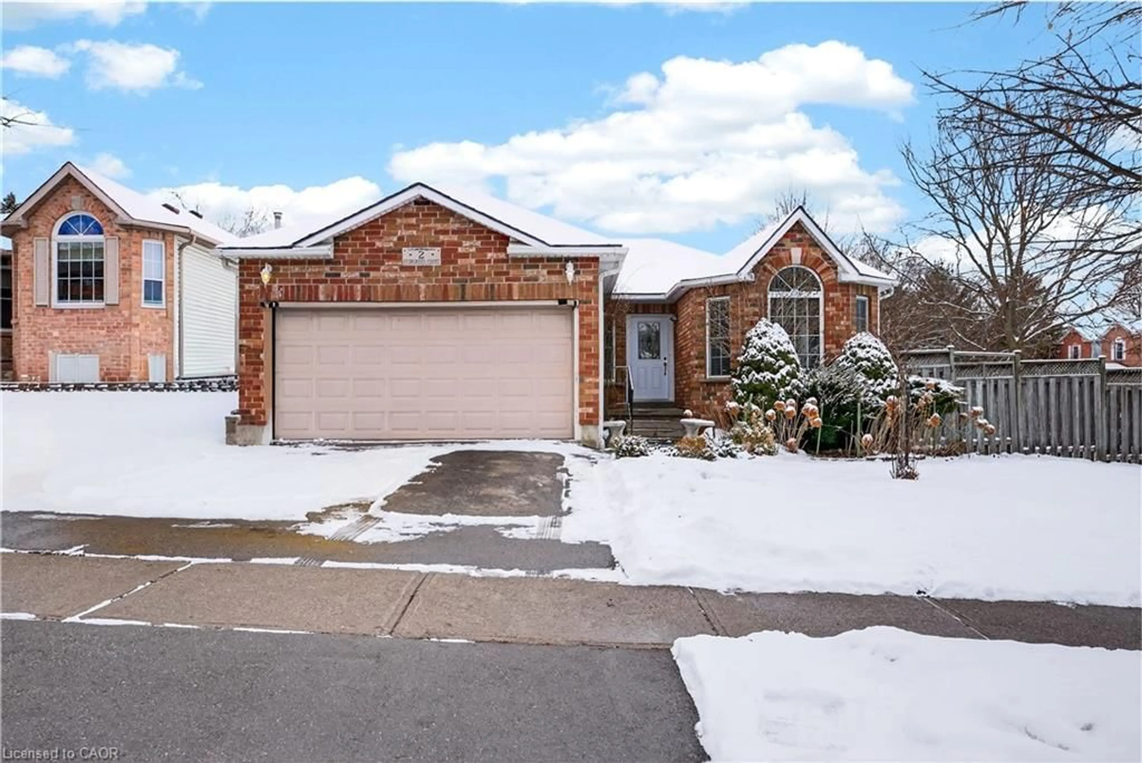 Home with brick exterior material, street for 2 Evergreen Crt, Brantford Ontario N3T 6J5