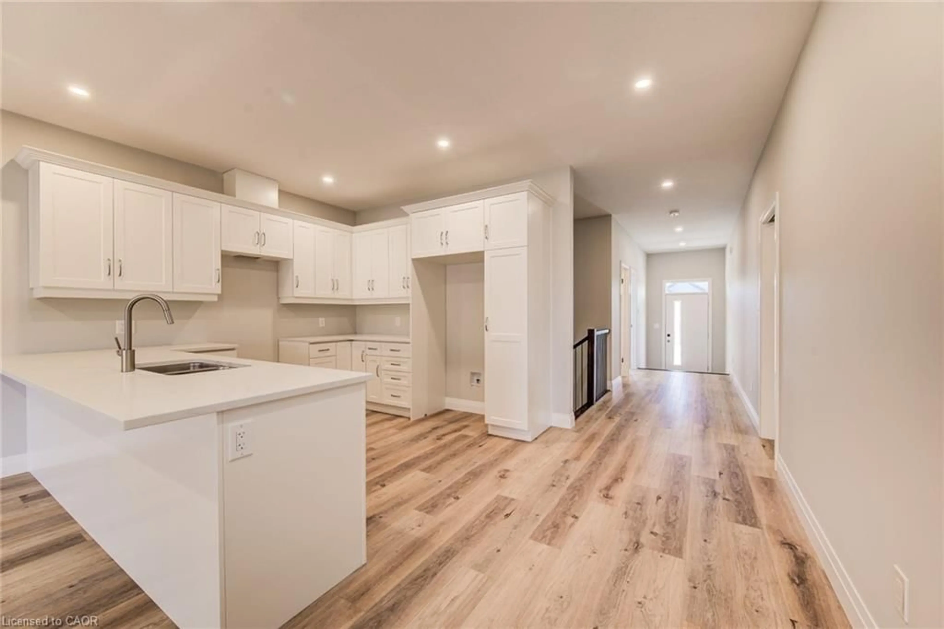 Open concept kitchen, wood/laminate floor for 106 South Parkwood Blvd, Elmira Ontario N3B 0E6