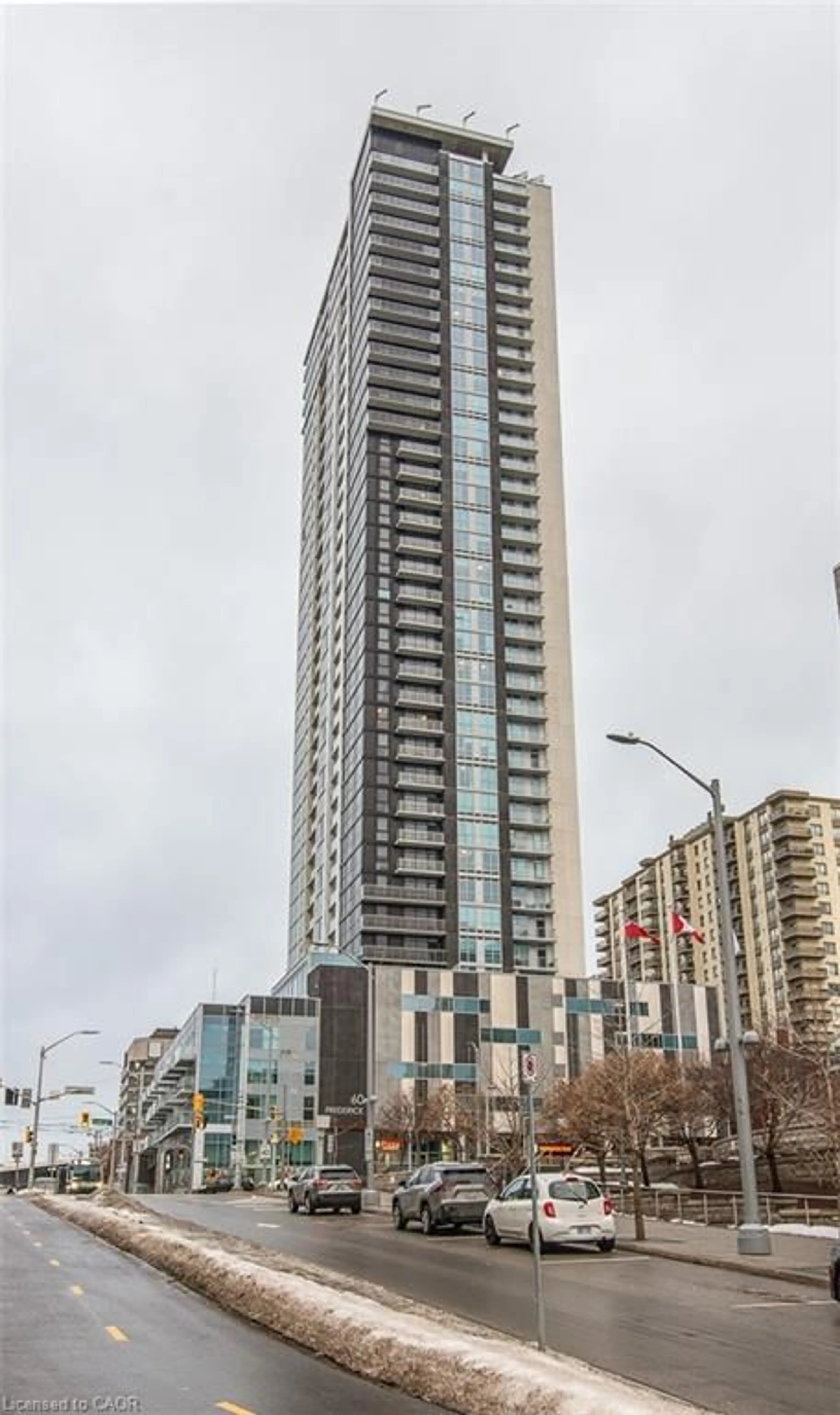 Balcony in the apartment, city buildings view from balcony for 60 Frederick St #3913, Kitchener Ontario N2H 0C7