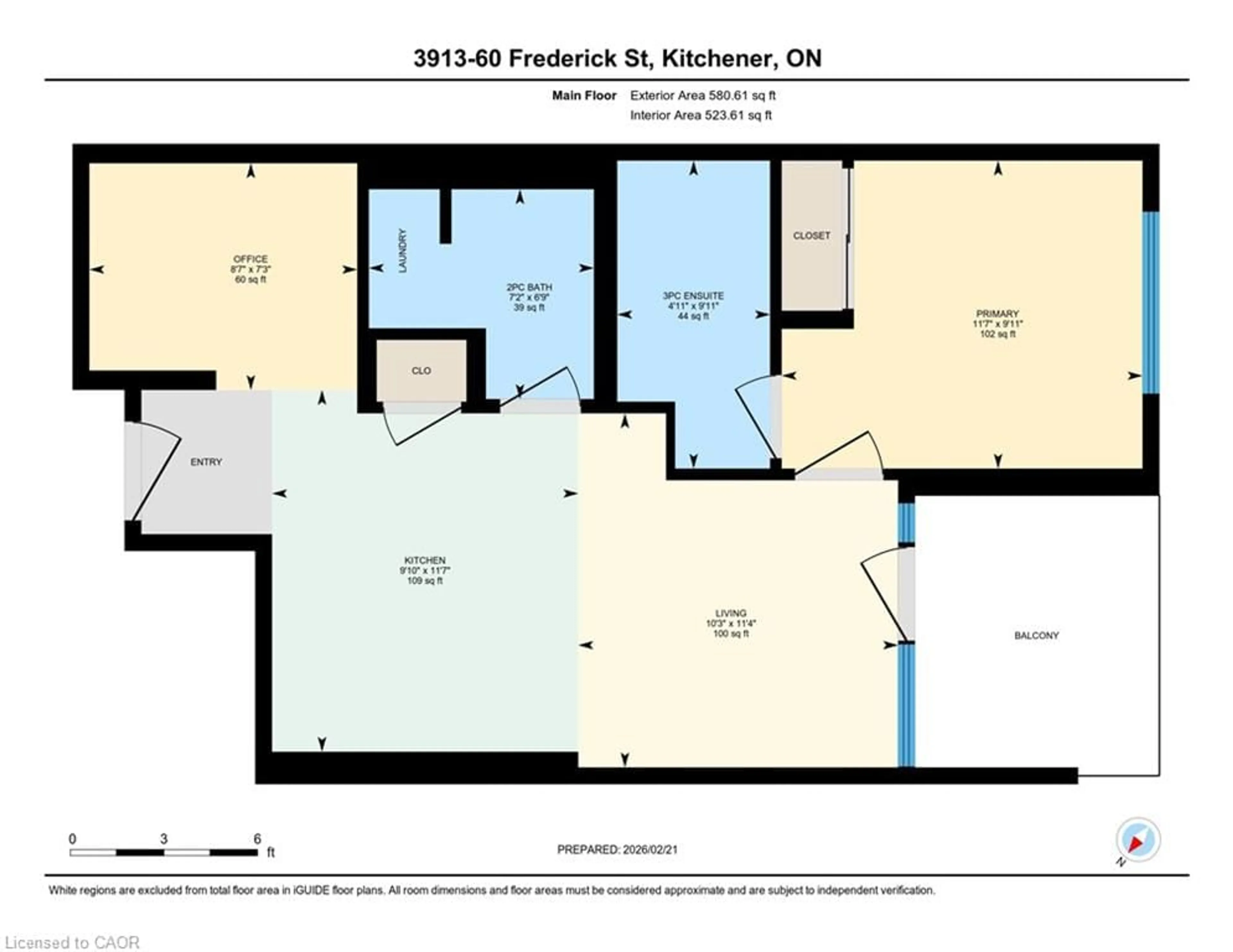 Floor plan for 60 Frederick St #3913, Kitchener Ontario N2H 0C7