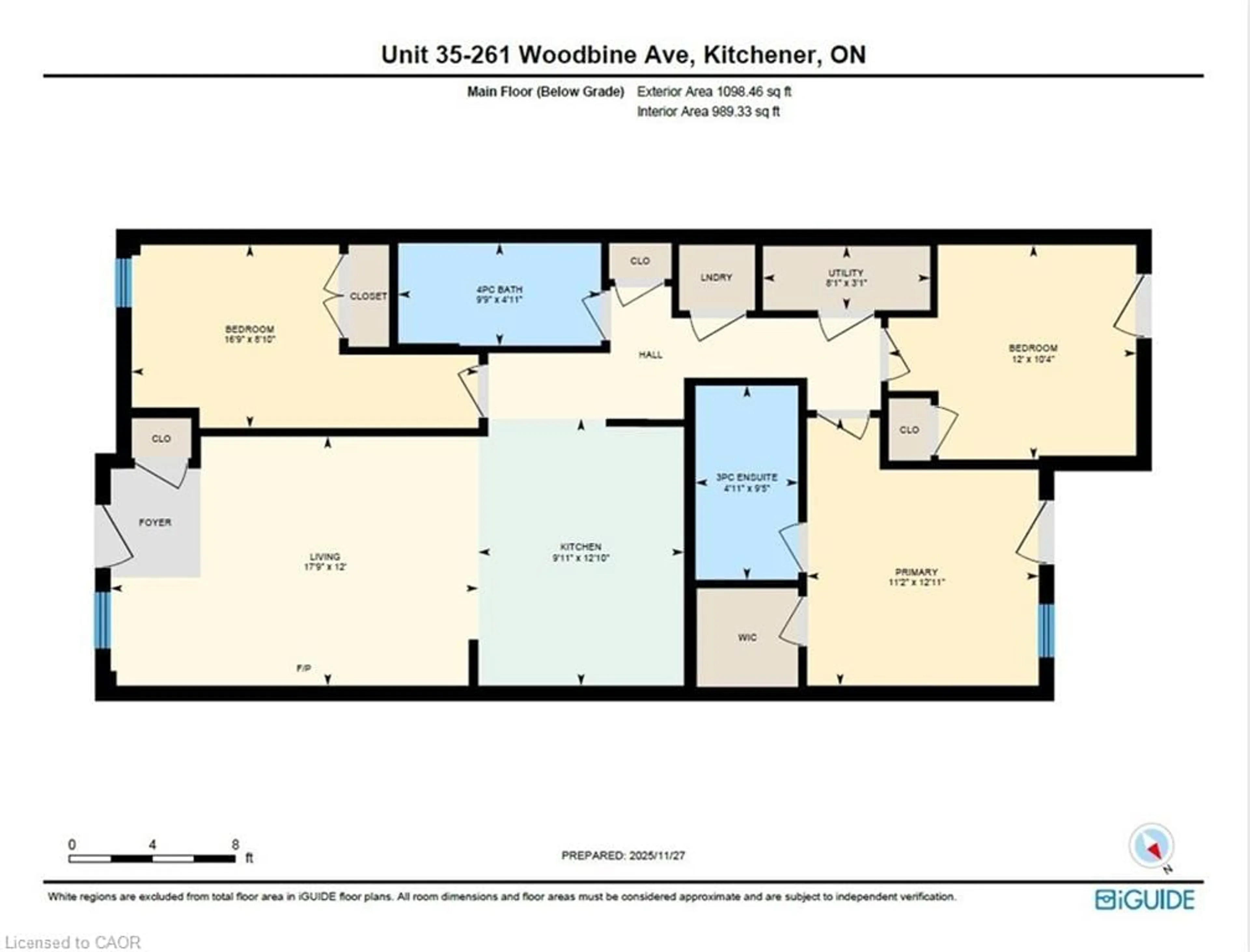 Floor plan for 261 Woodbine Ave #35, Kitchener Ontario N2R 0S7
