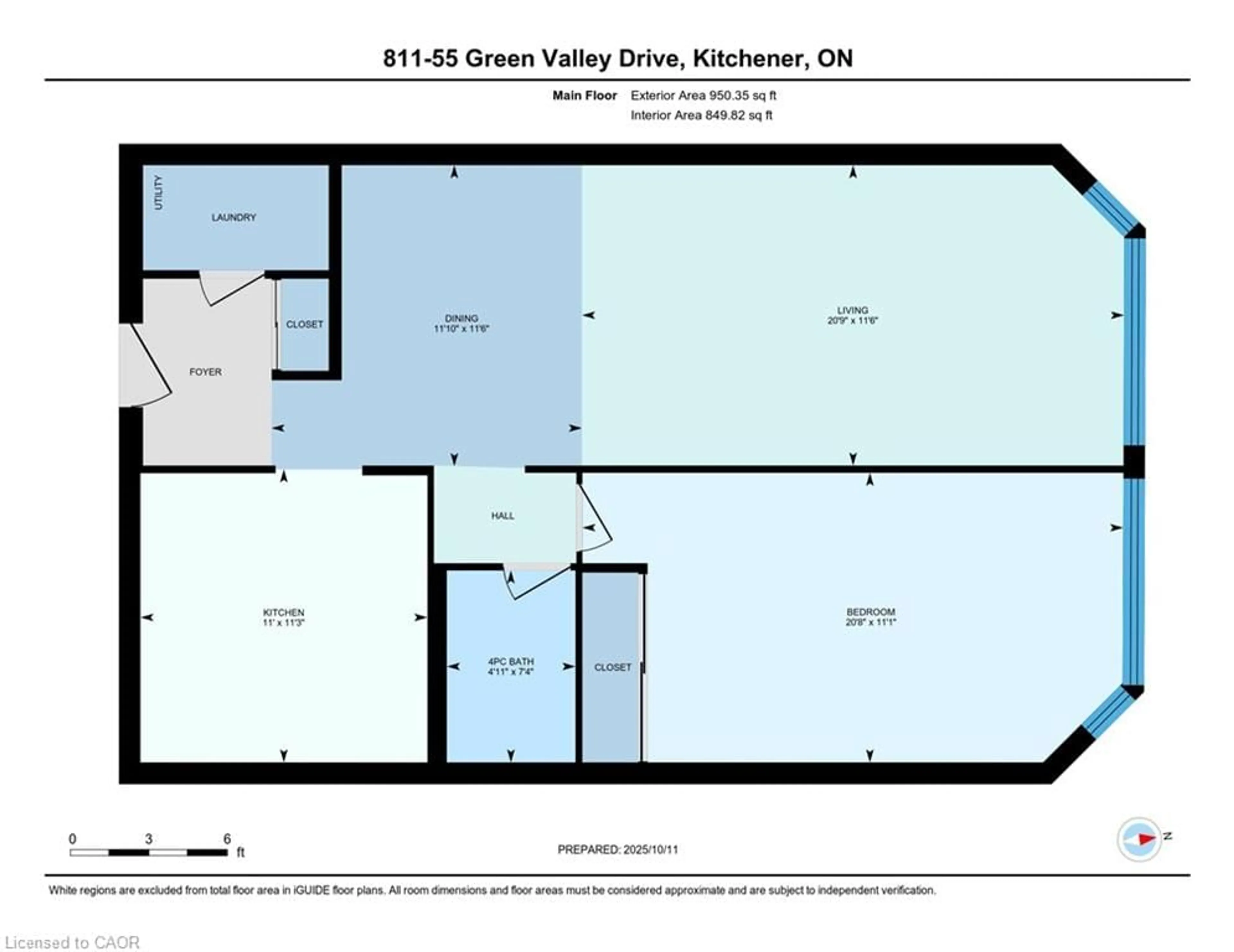 Floor plan for 55 Green Valley Dr #811, Kitchener Ontario N2P 1Z6