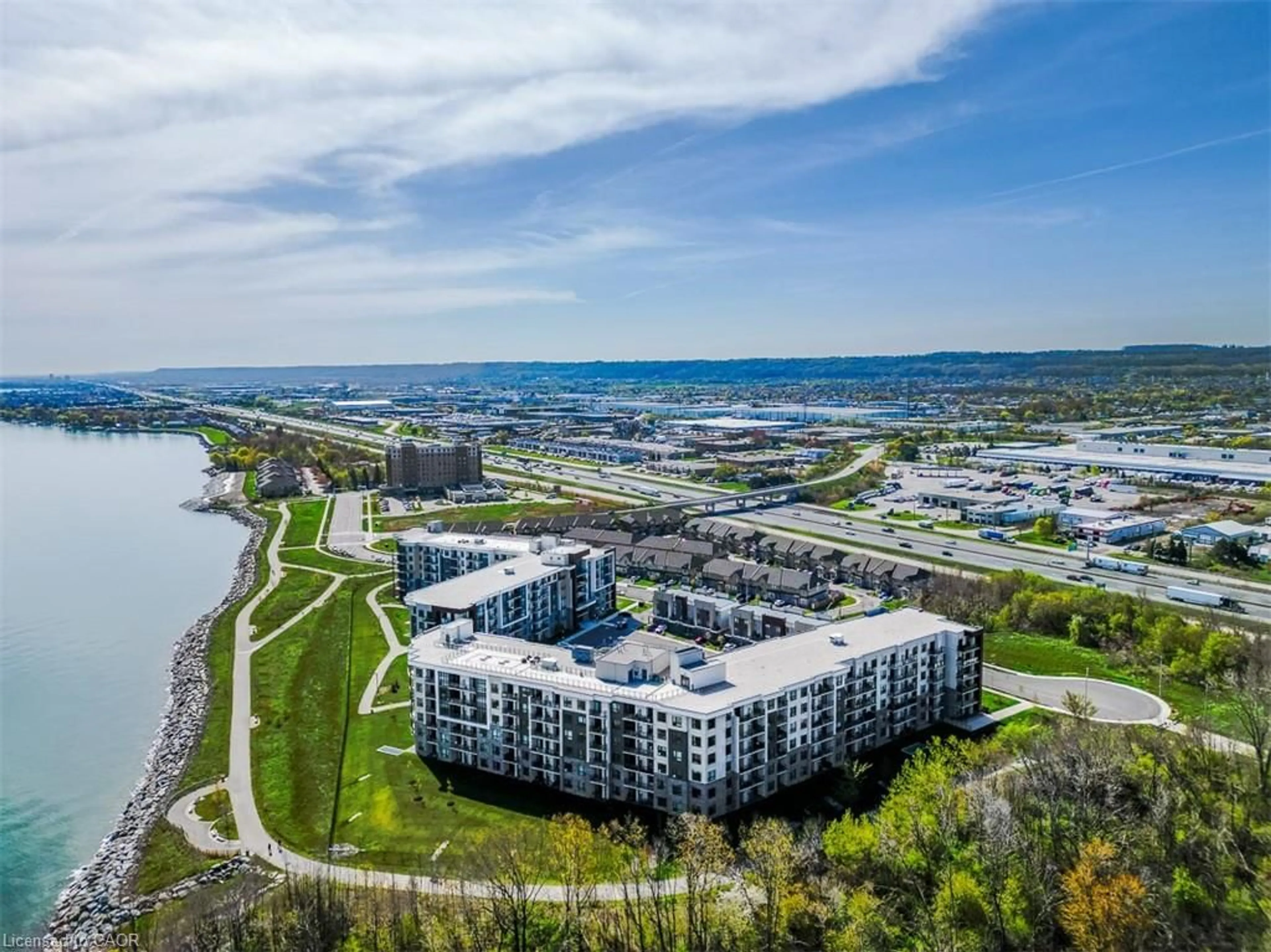 A pic from outside/outdoor area/front of a property/back of a property/a pic from drone, water/lake/river/ocean view for 125 Shoreview Pl #102, Stoney Creek Ontario L8E 0K3