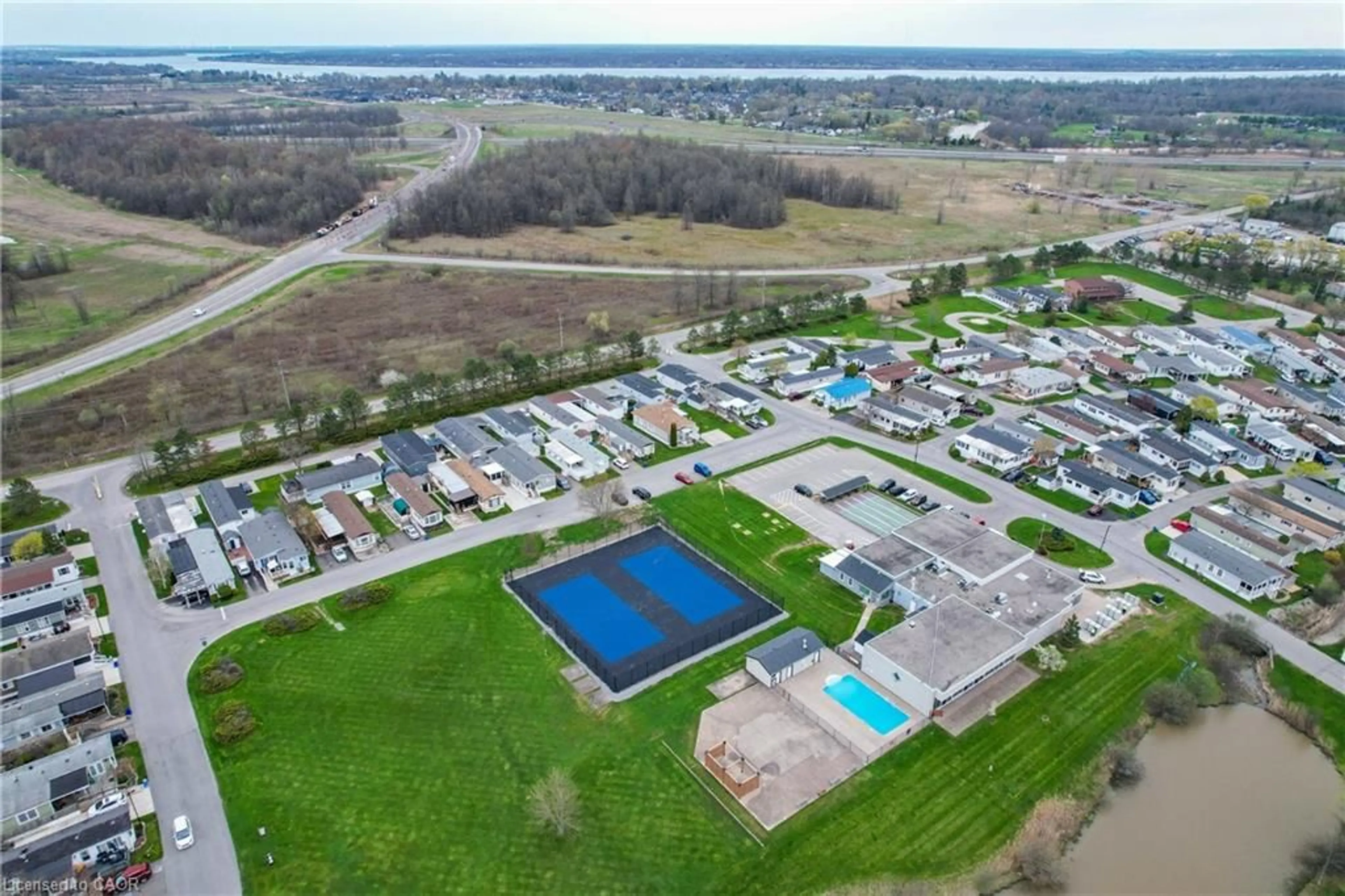 A pic from outside/outdoor area/front of a property/back of a property/a pic from drone, water/lake/river/ocean view for 3033 Townline Rd #92, Stevensville Ontario L0S 1S1