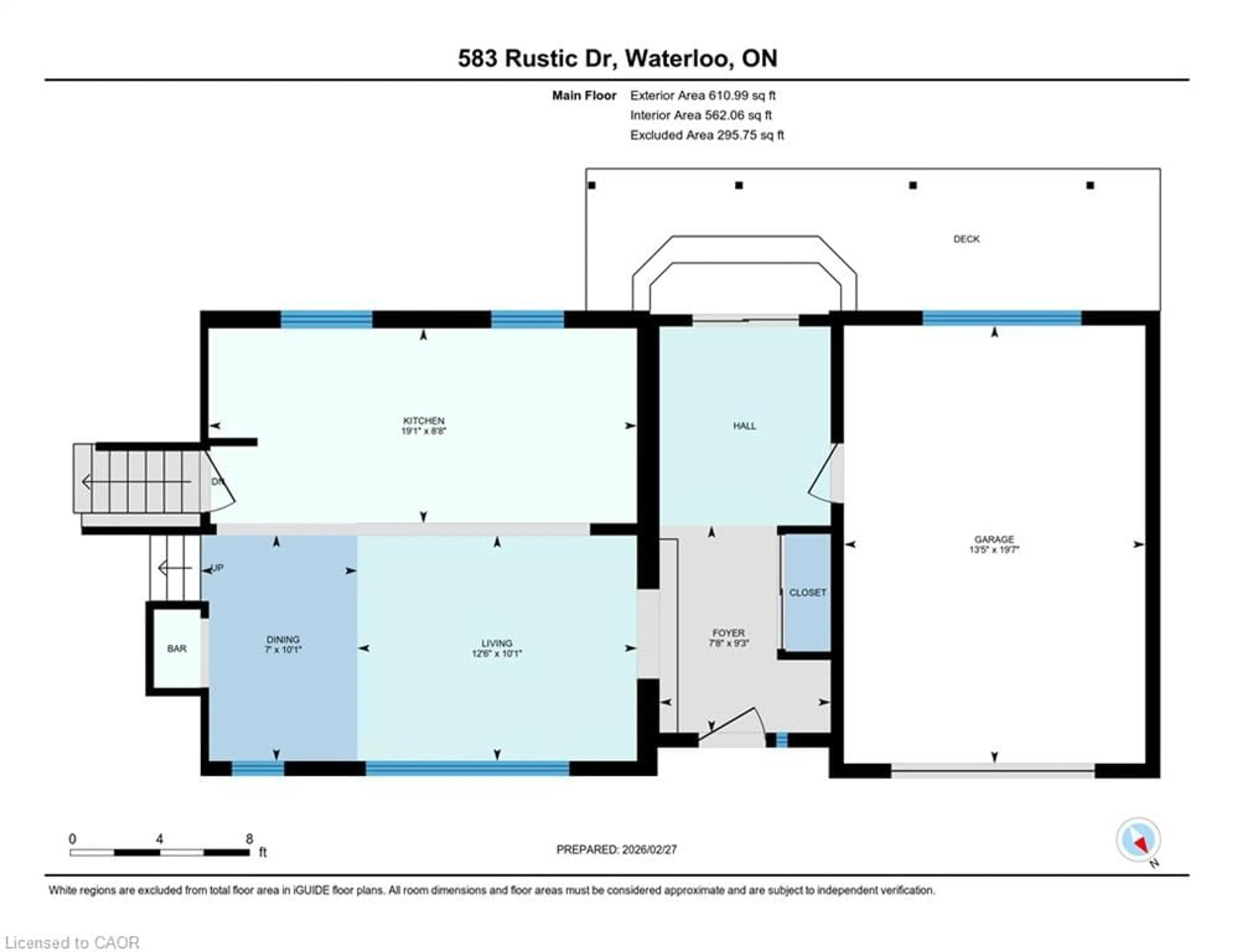 Floor plan for 583 Rustic Dr, Waterloo Ontario N2K 2A7