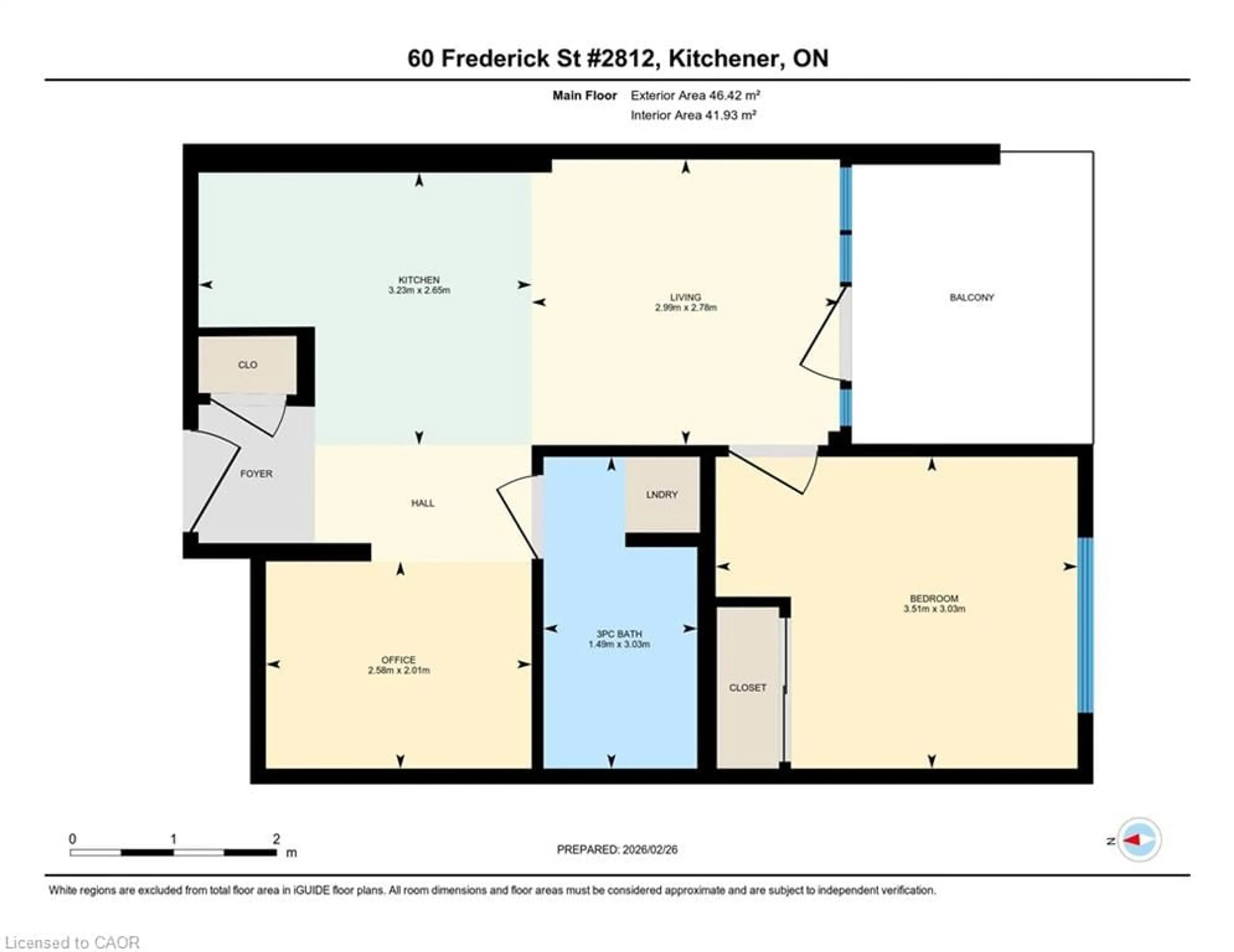 Floor plan for 60 Frederick St #2812, Kitchener Ontario N2H 0C7