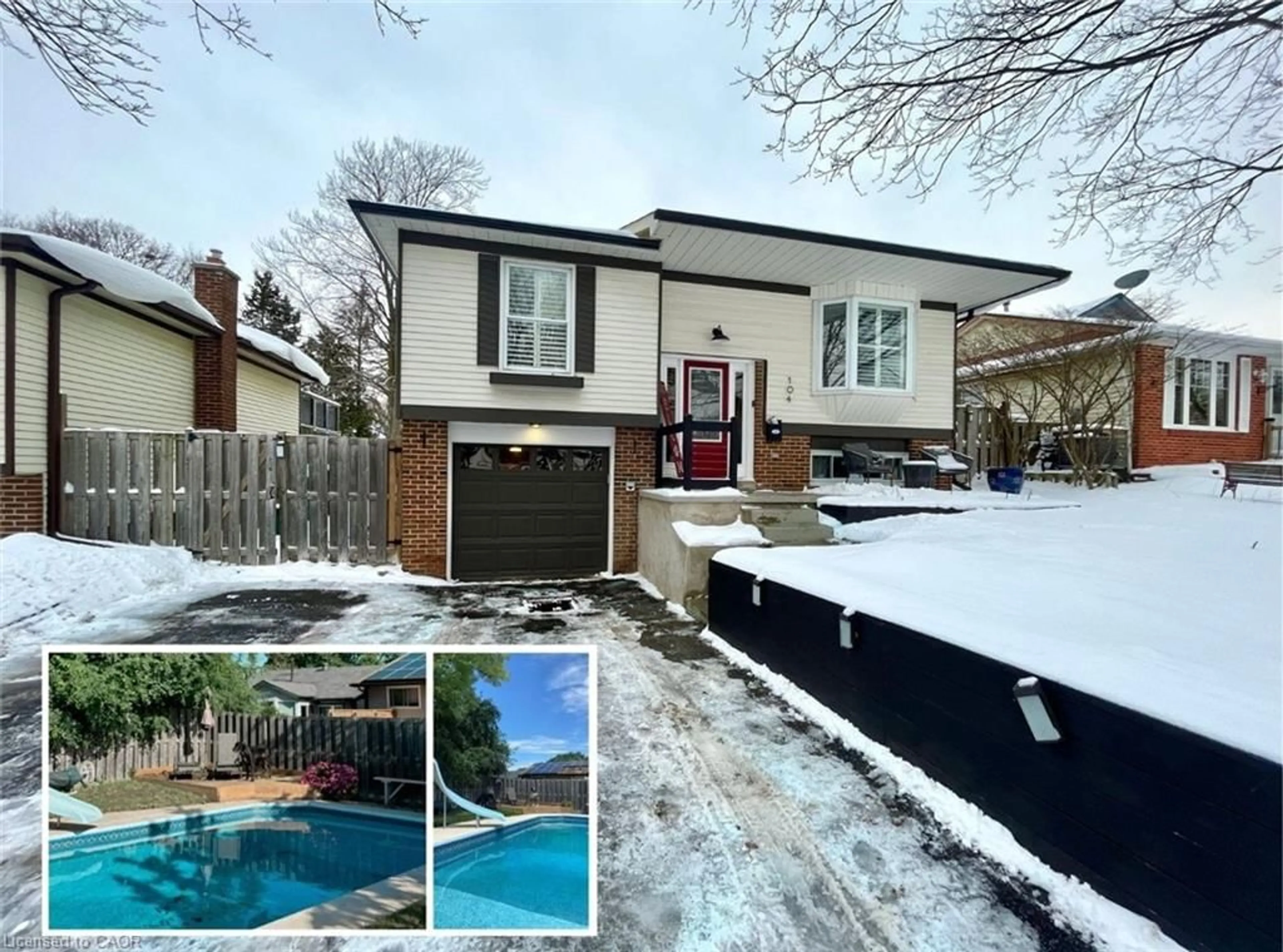 A pic from outside/outdoor area/front of a property/back of a property/a pic from drone, street for 104 Cindy Ave, Cambridge Ontario N3C 3J2