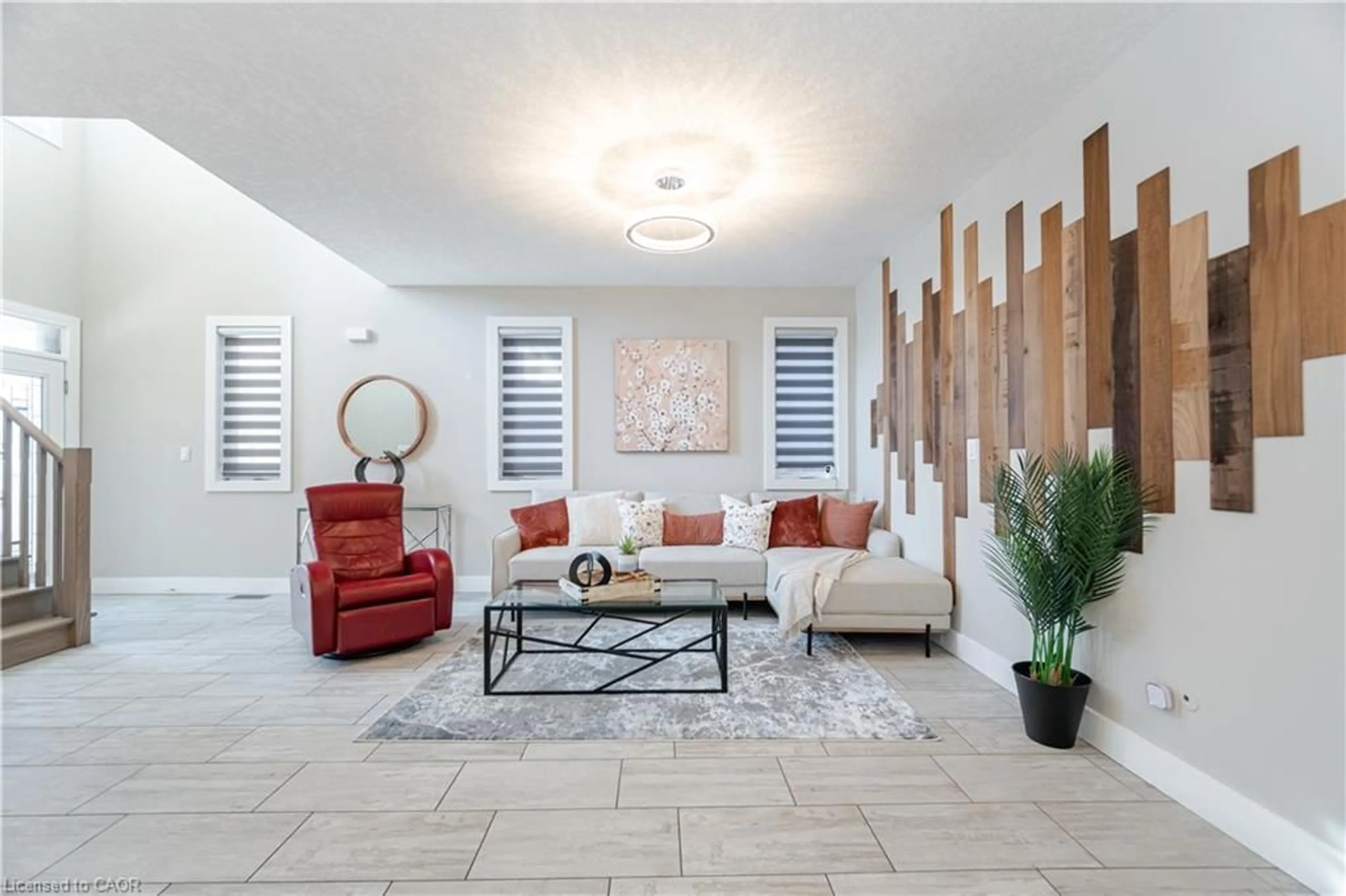 Living room with furniture, ceramic/tile floor for 204 Forest Creek Dr, Kitchener Ontario N2R 0M2