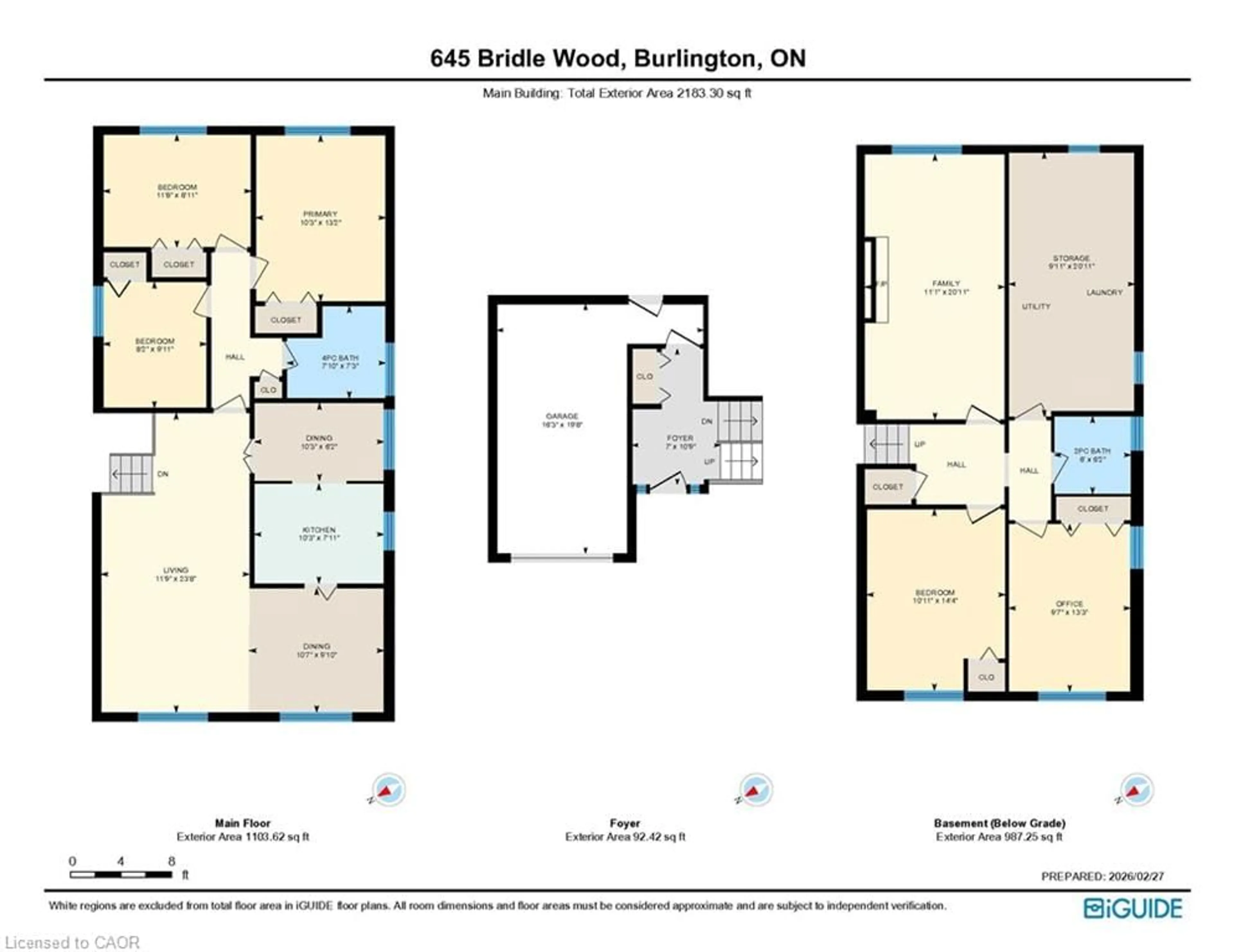 Floor plan for 645 Bridle WOOD, Burlington Ontario L7L 4E2