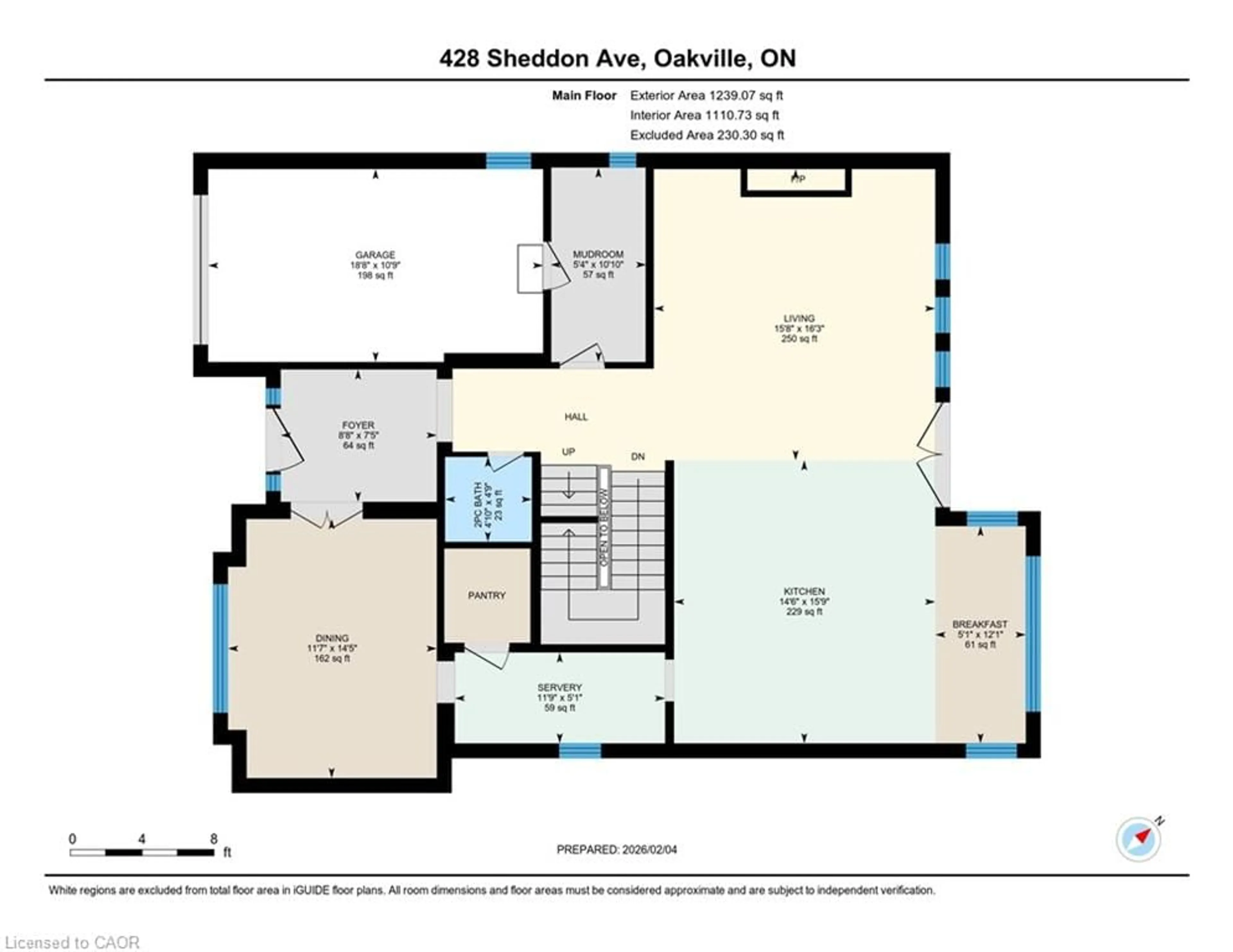 Floor plan for 428 Sheddon Ave, Oakville Ontario L6J 1Y3