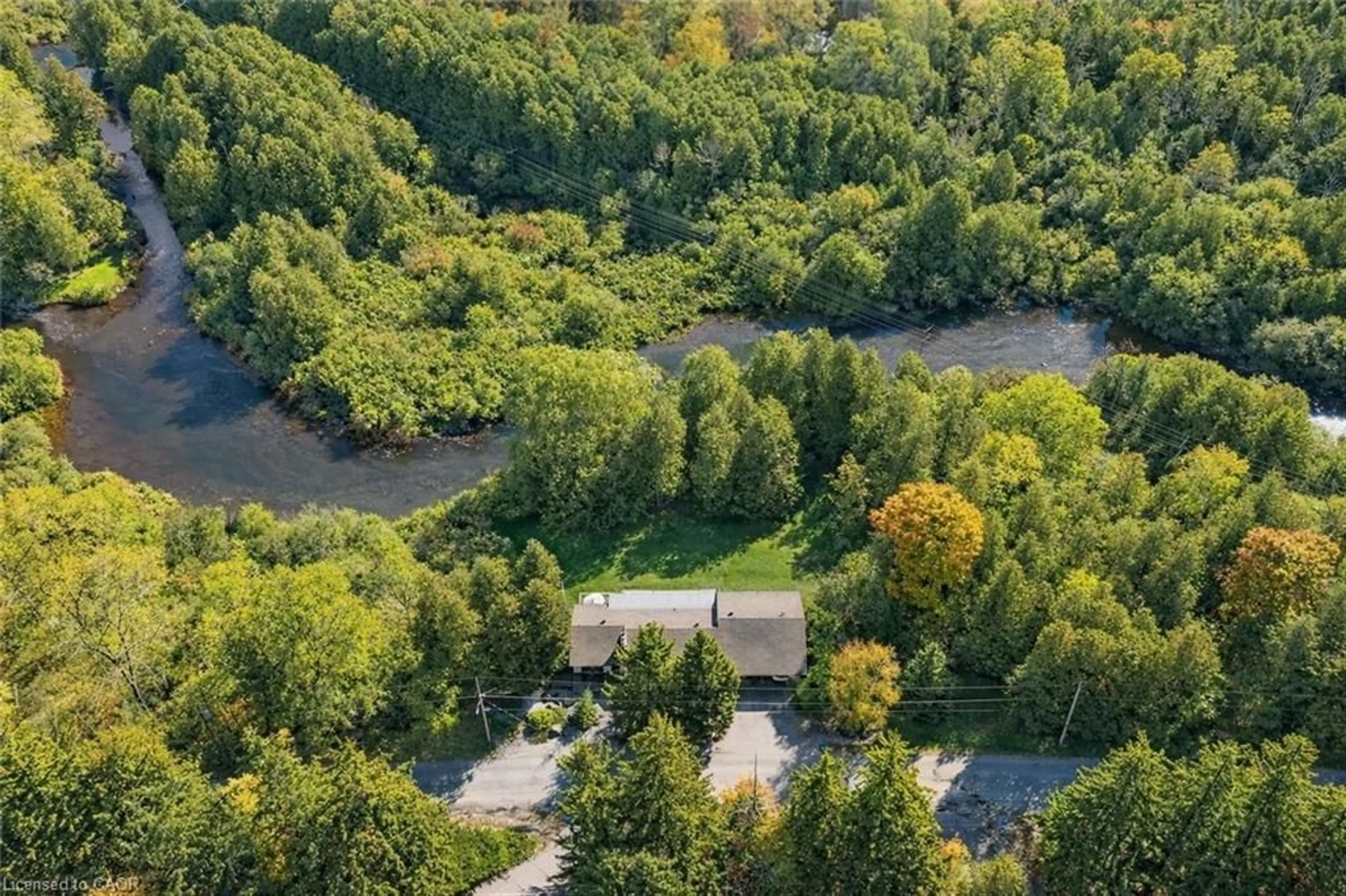 A pic from outside/outdoor area/front of a property/back of a property/a pic from drone, water/lake/river/ocean view for 185 Barden St, Eden Mills Ontario N0B 1P0