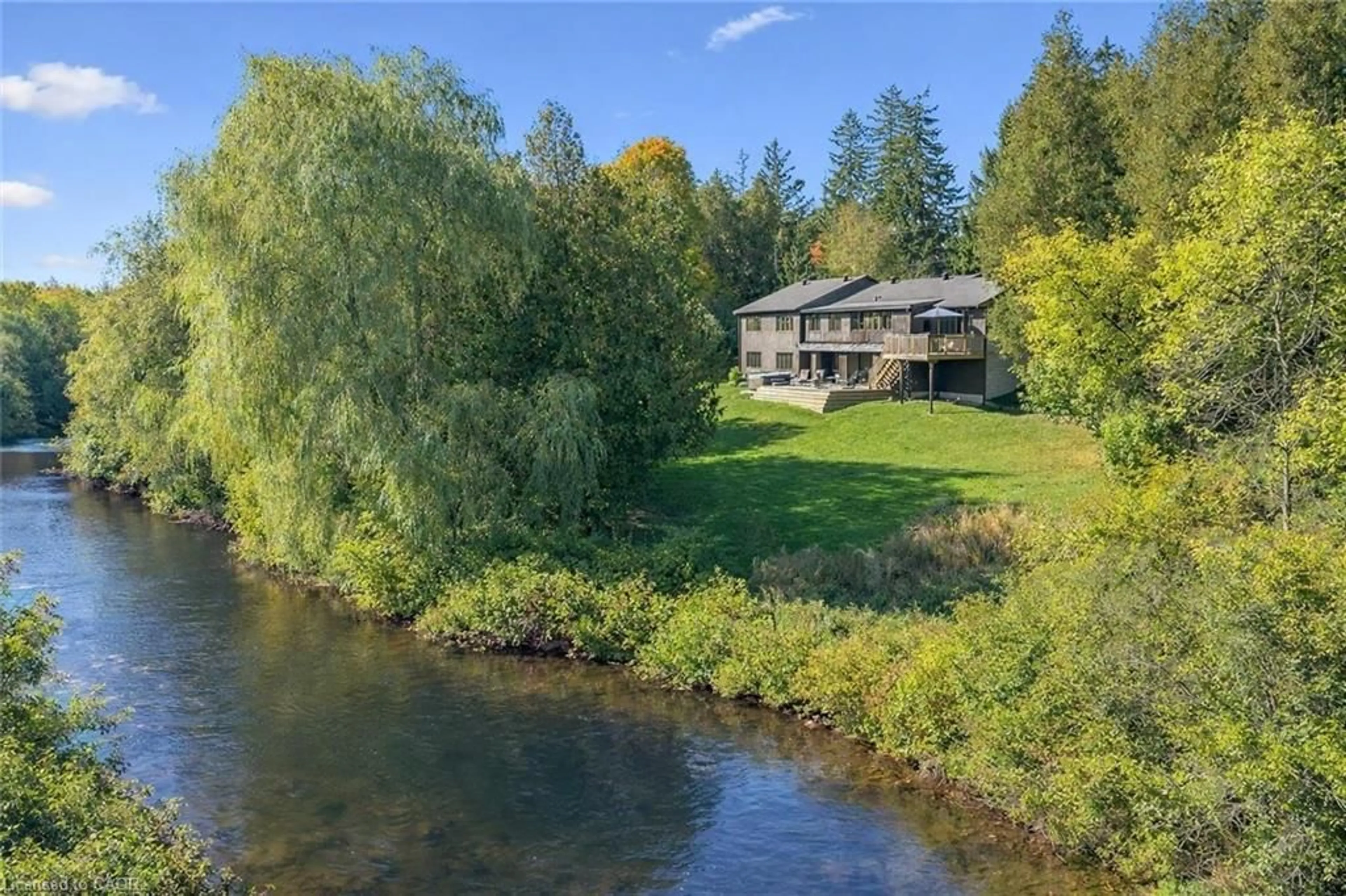 A pic from outside/outdoor area/front of a property/back of a property/a pic from drone, water/lake/river/ocean view for 185 Barden St, Eden Mills Ontario N0B 1P0