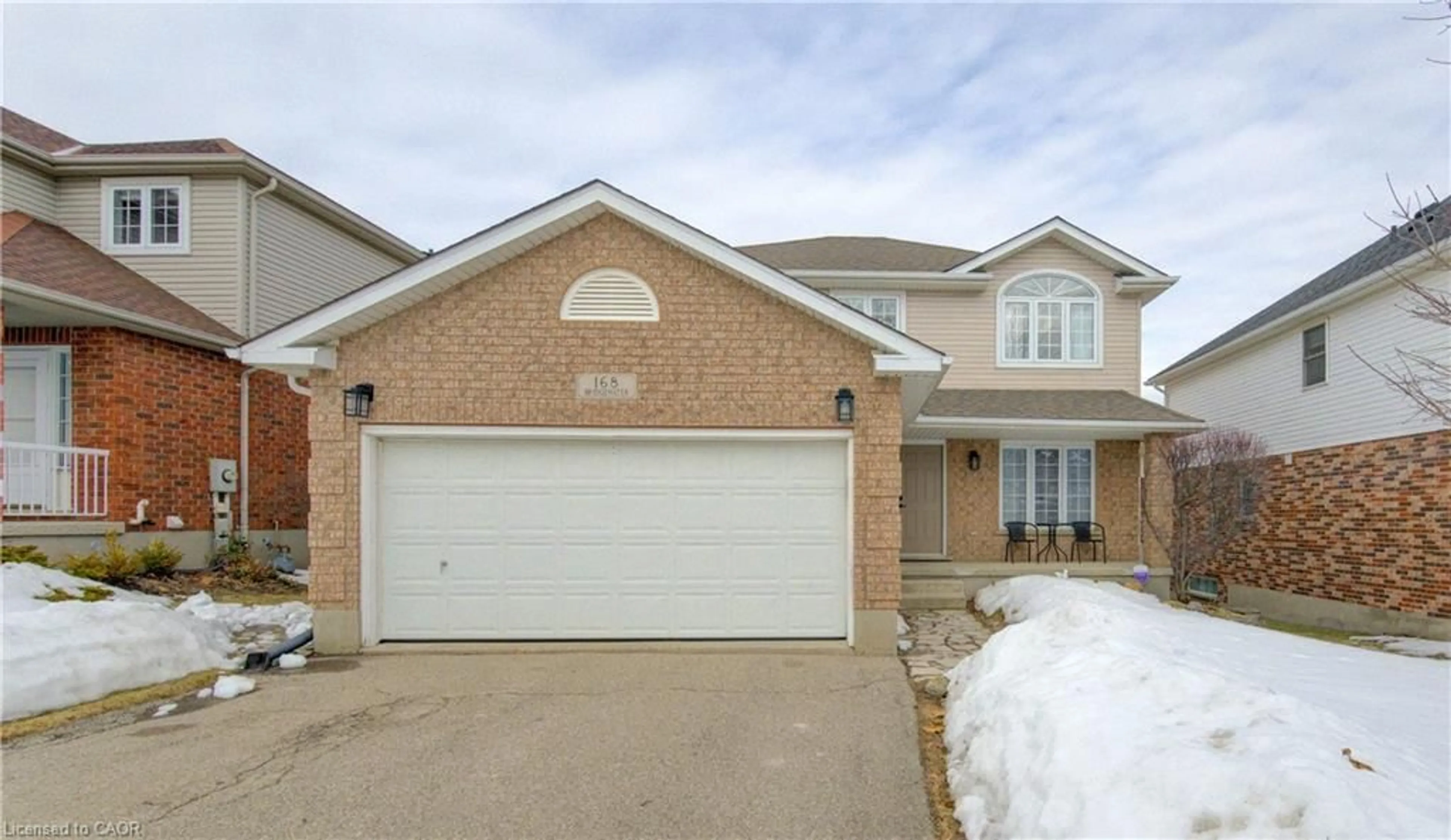 Home with brick exterior material, street for 168 Bridgewater Cres, Waterloo Ontario N2M 2T3