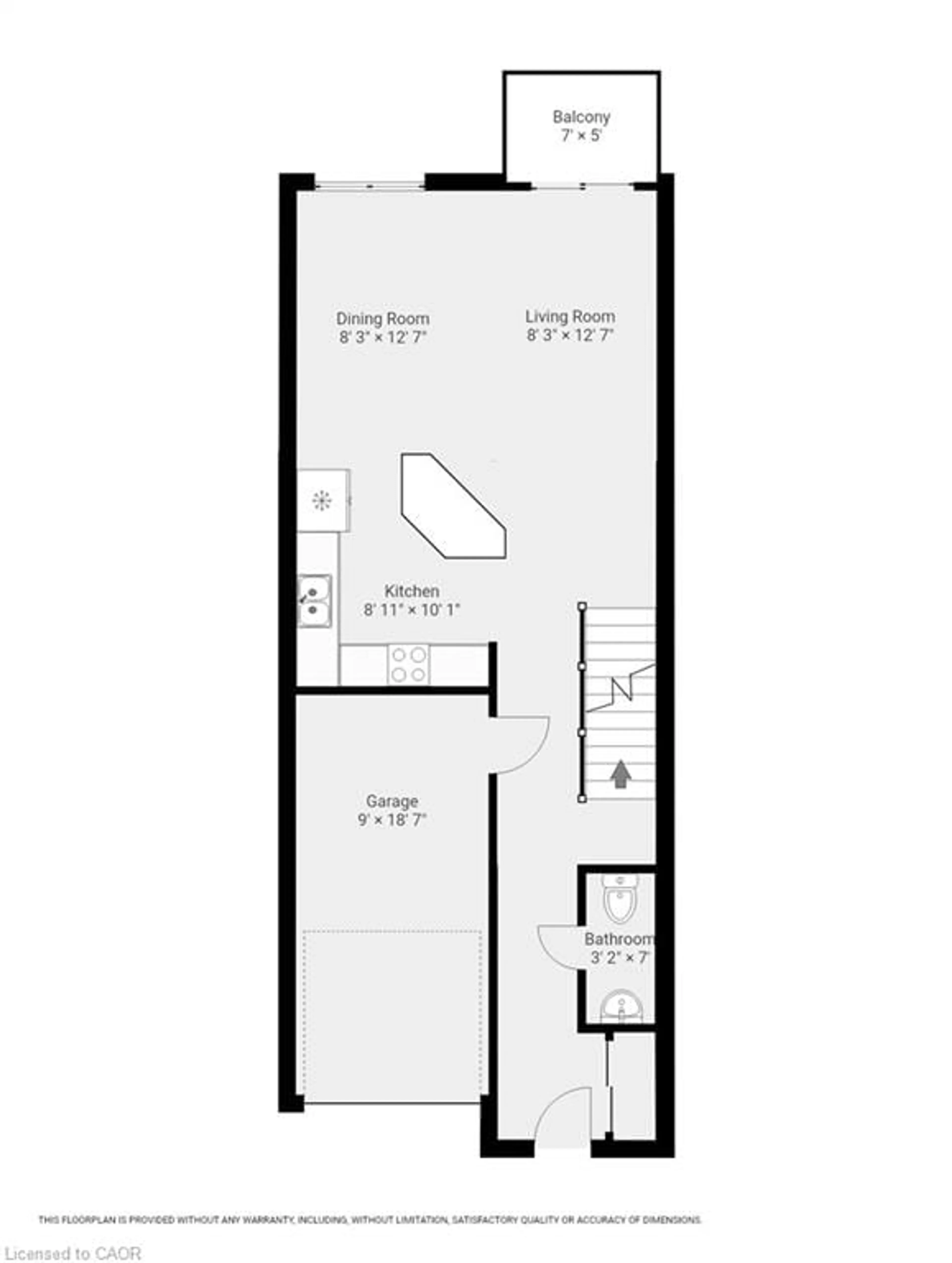 Floor plan for 100 Beddoe Dr #98, Hamilton Ontario L8P 4Z2