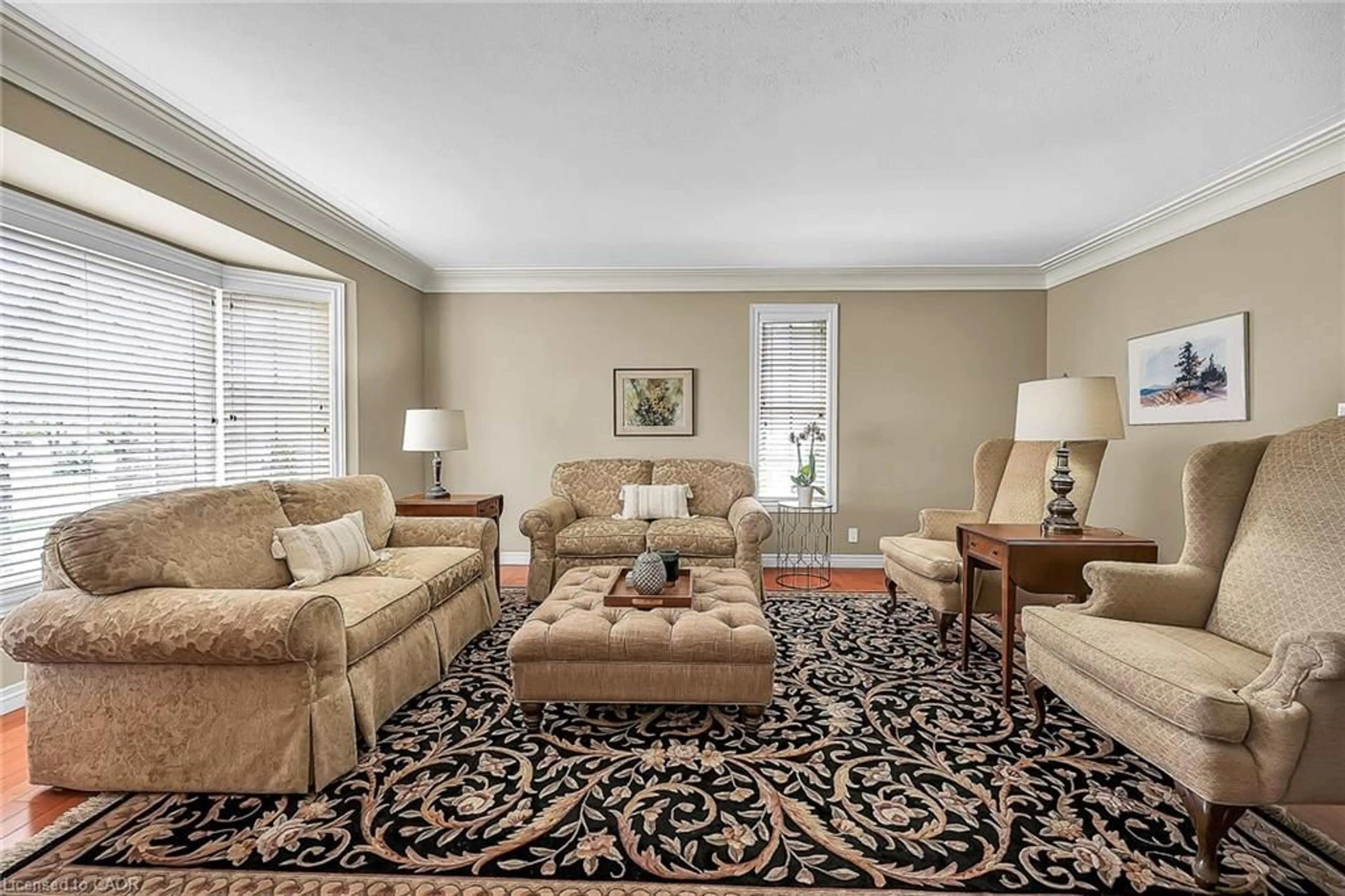 Living room with furniture, carpet floor for 17 Angle St, Simcoe Ontario N3Y 5M6