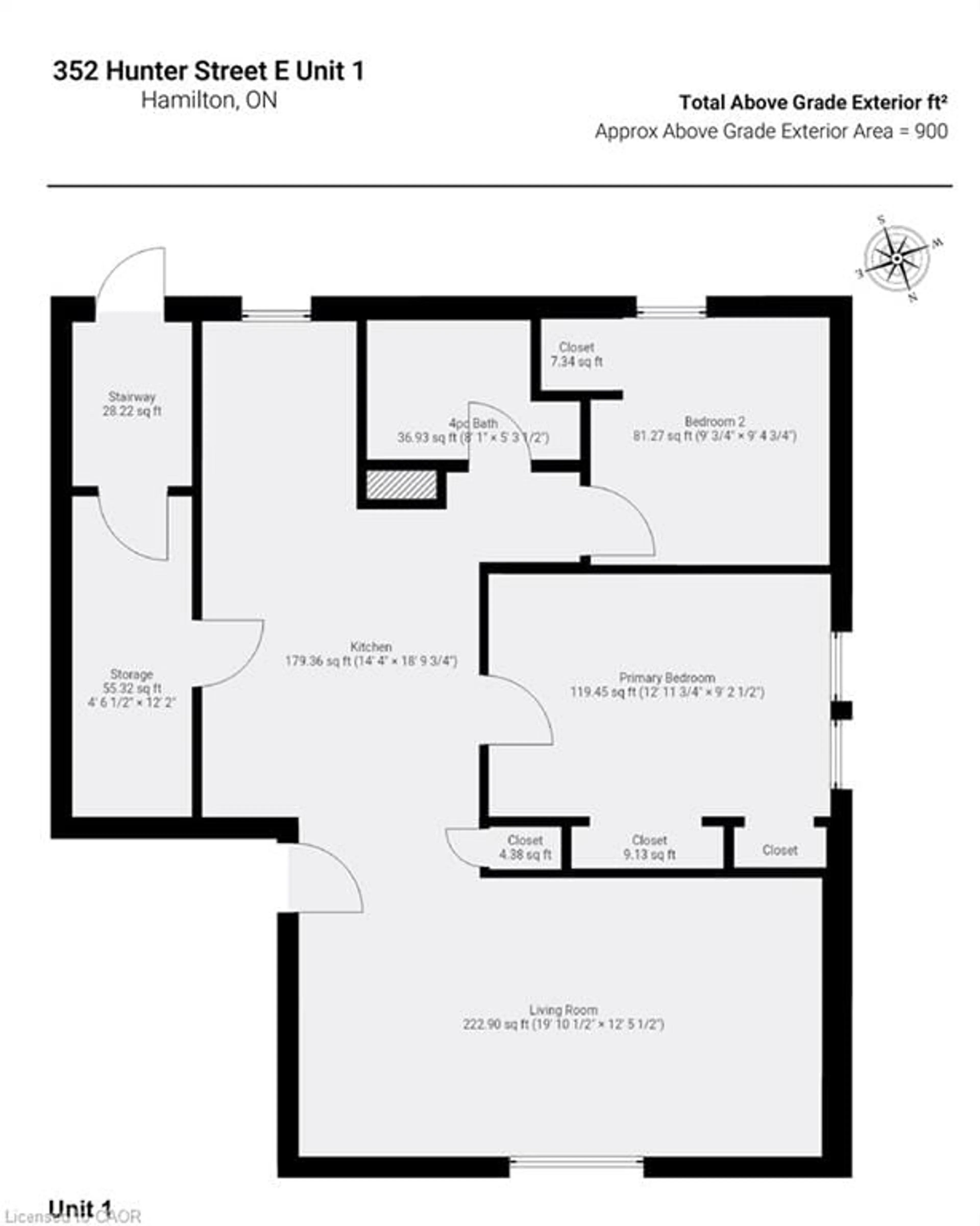 Floor plan for 352 Hunter St #1, Hamilton Ontario L8N 1N8