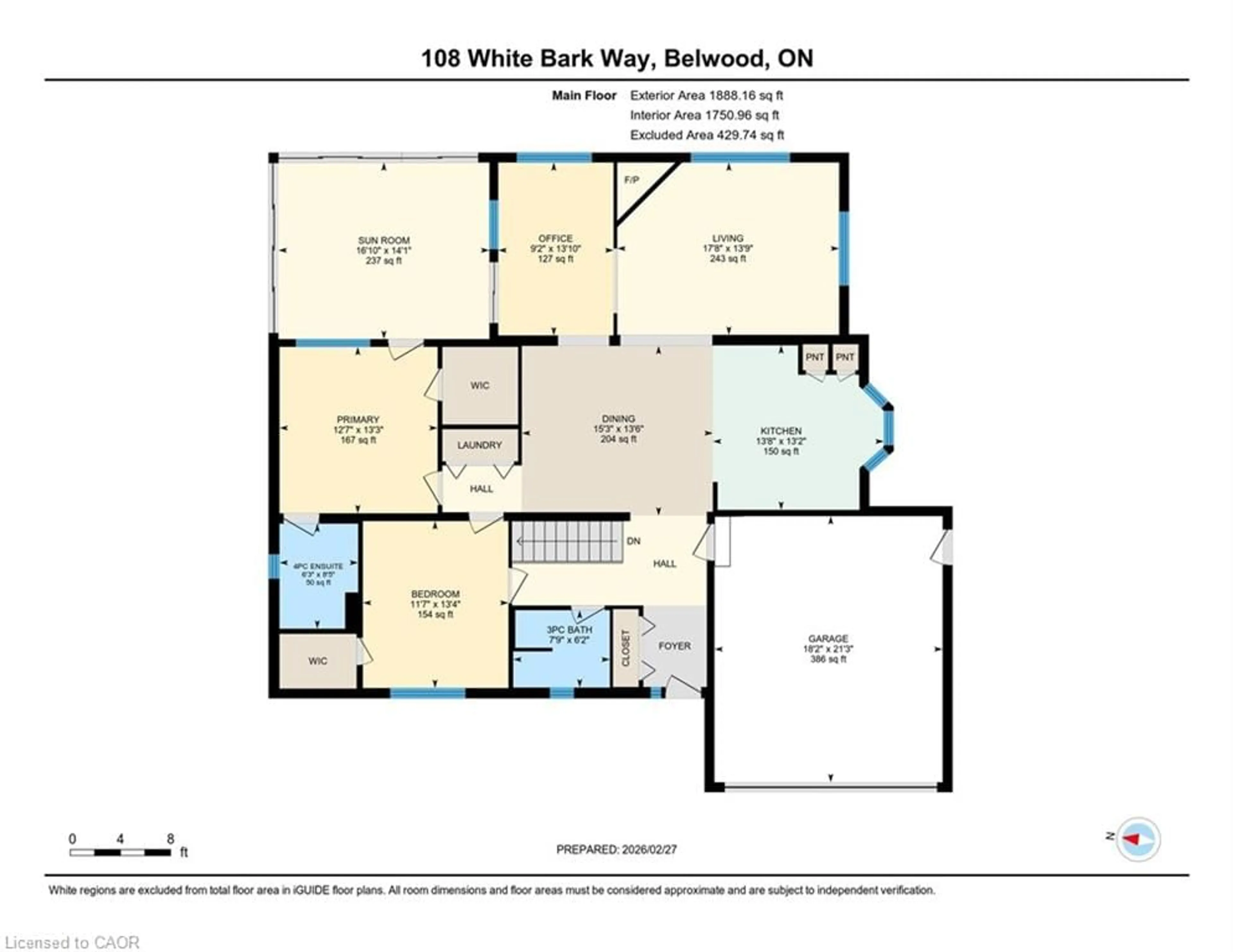 Floor plan for 108 White Bark Way, Belwood Ontario N0B 1J0