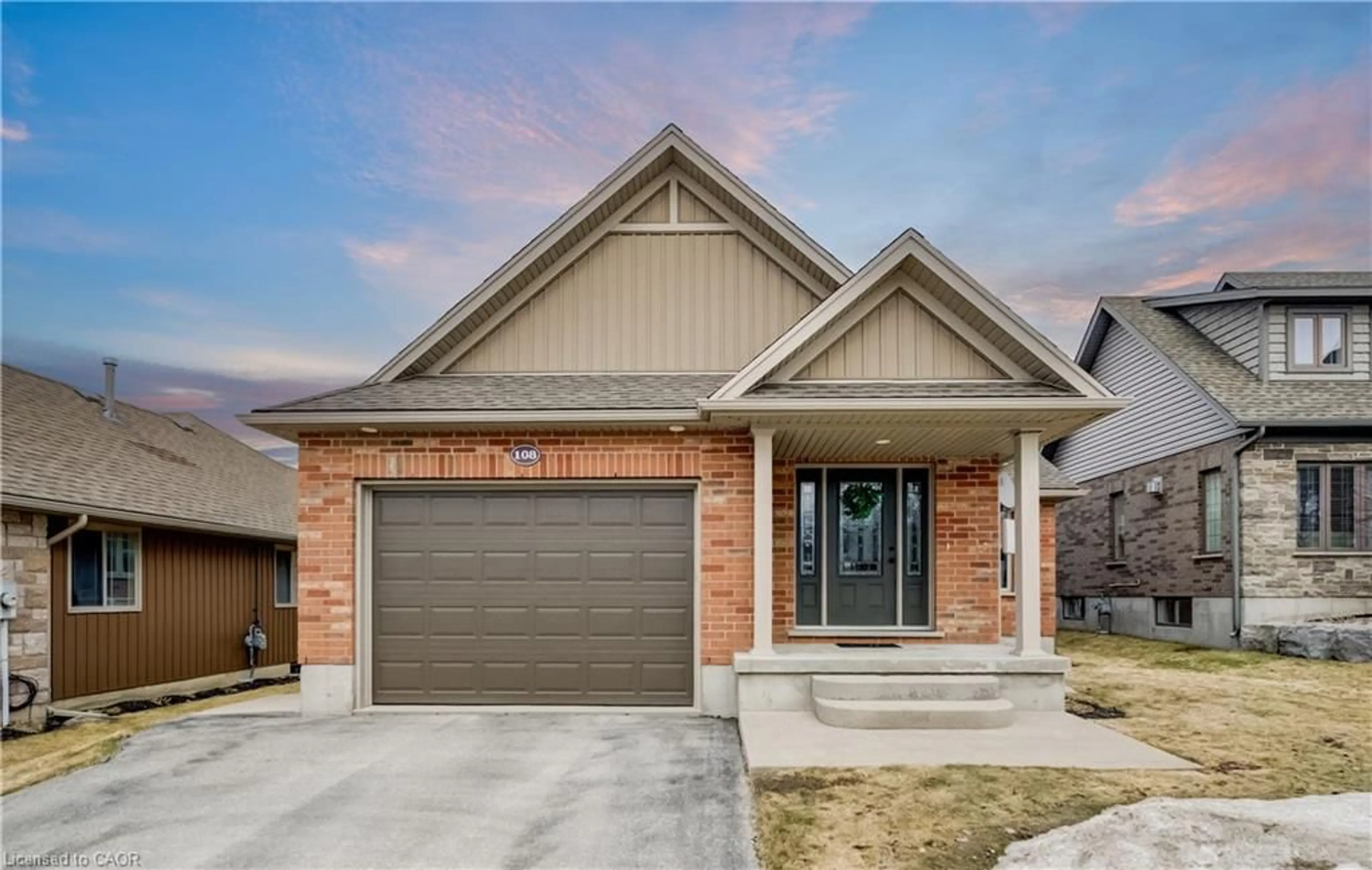 Home with brick exterior material, street for 108 Ruby's Cres, Mount Forest Ontario N0G 2L2