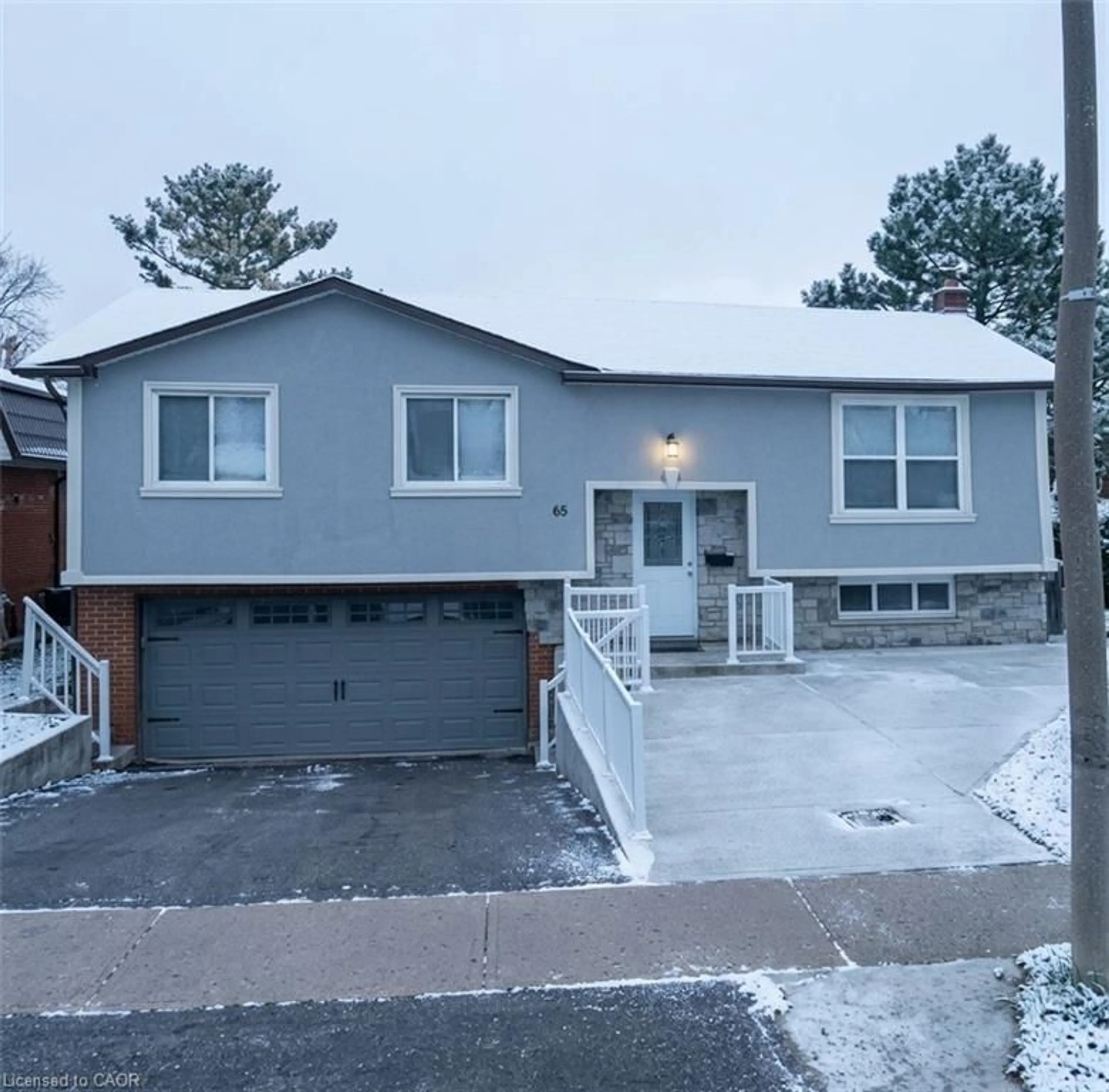 Home with vinyl exterior material, street for 65 Abell Dr, Brampton Ontario L6V 2W1