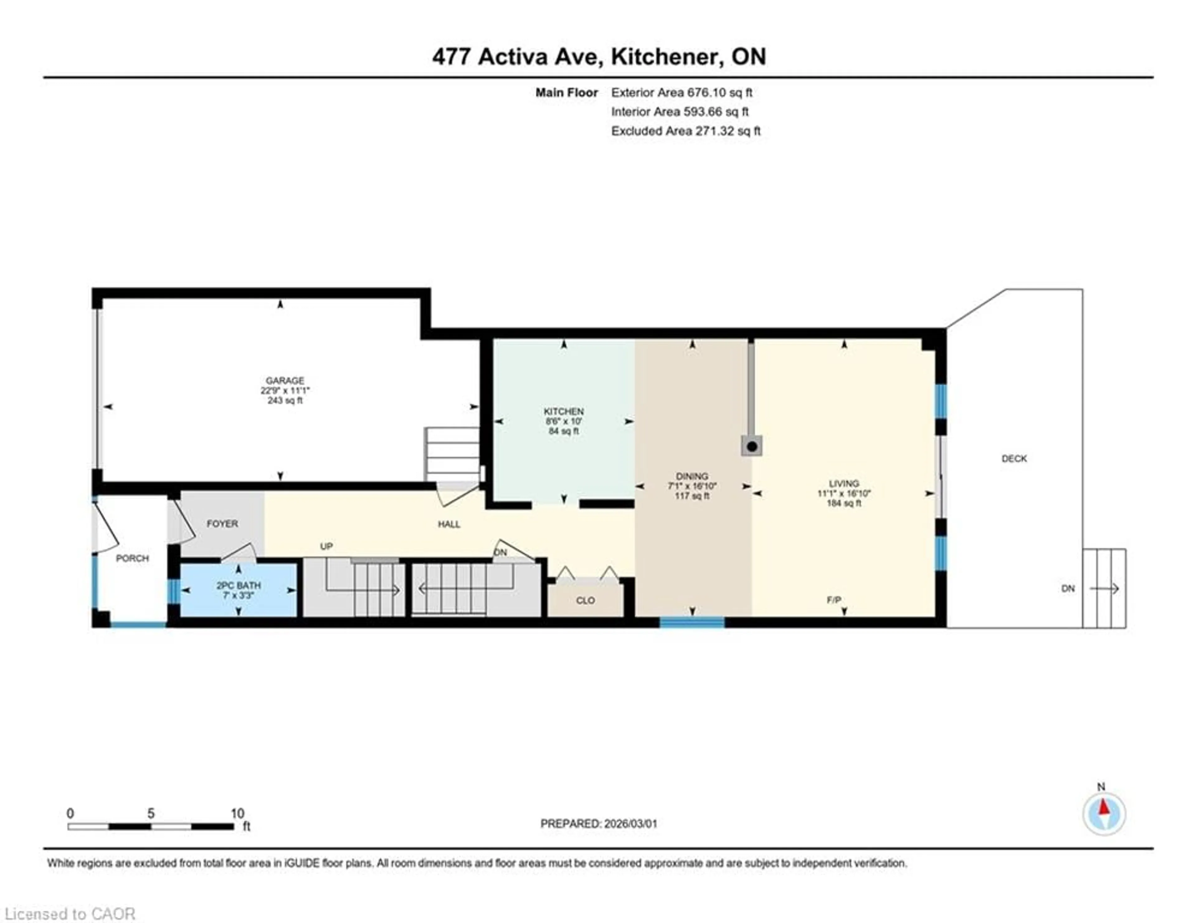 Floor plan for 477 Activa Ave, Kitchener Ontario N2E 4C1