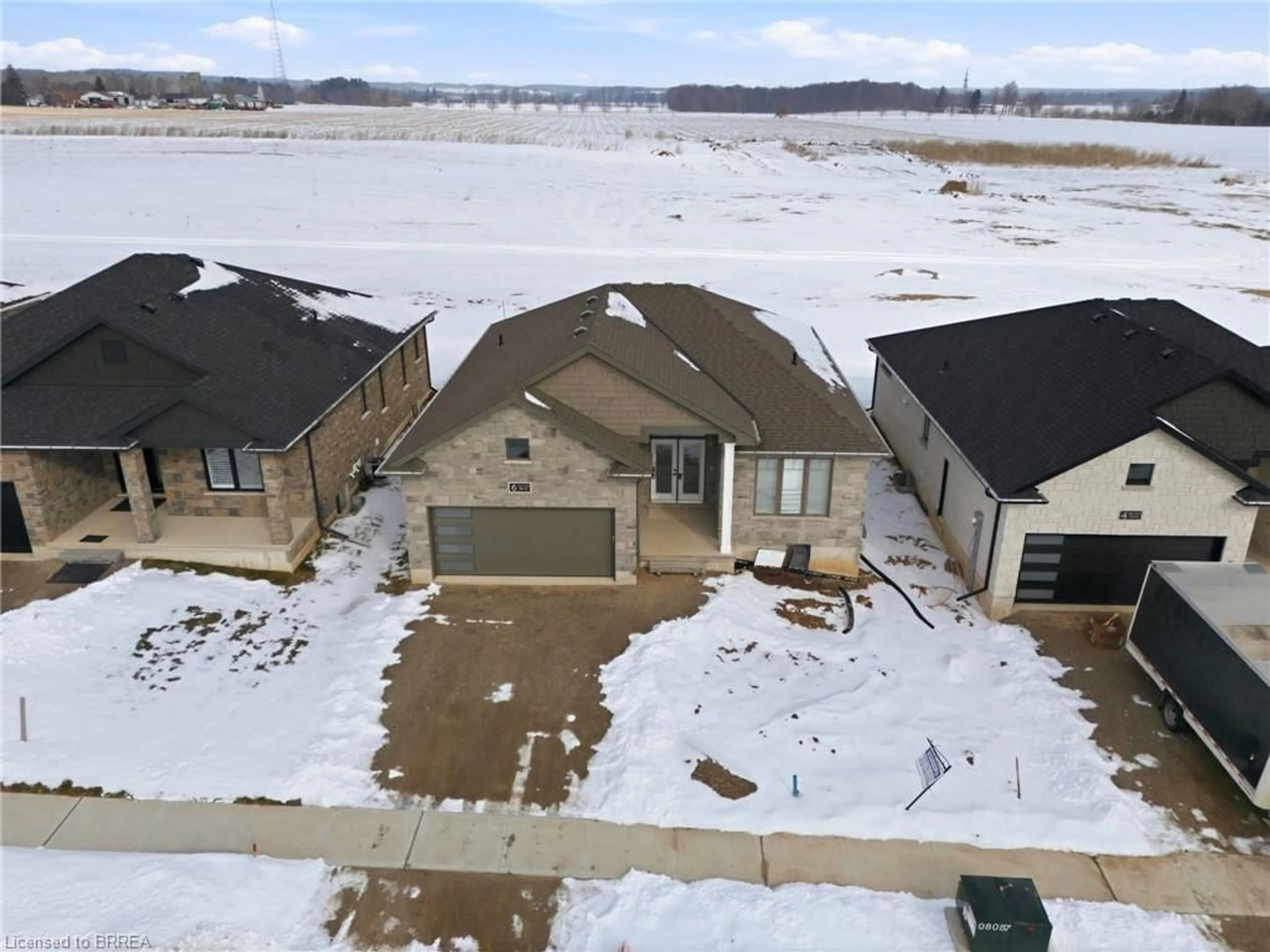 A pic from outside/outdoor area/front of a property/back of a property/a pic from drone, water/lake/river/ocean view for 6 Patten Dr, St. George Ontario N0E 1N0