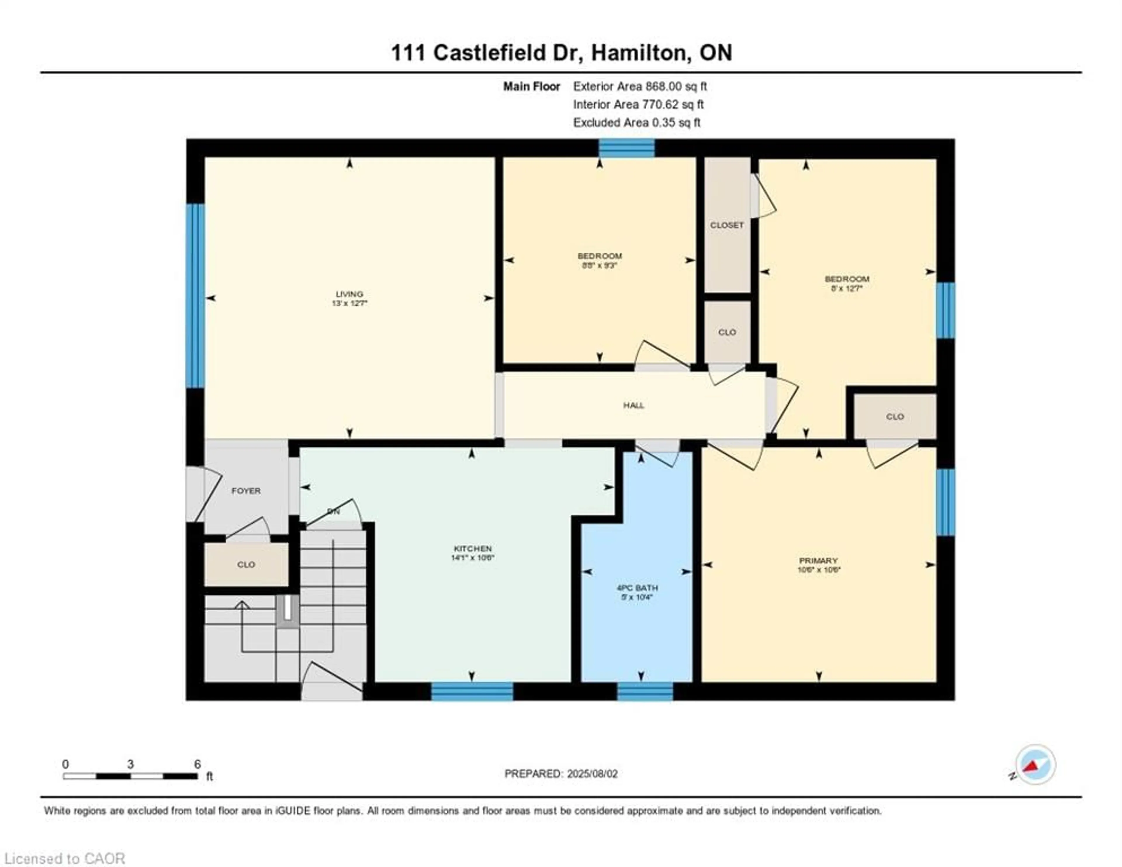 Floor plan for 111 Castlefield Dr, Hamilton Ontario L8T 3R1