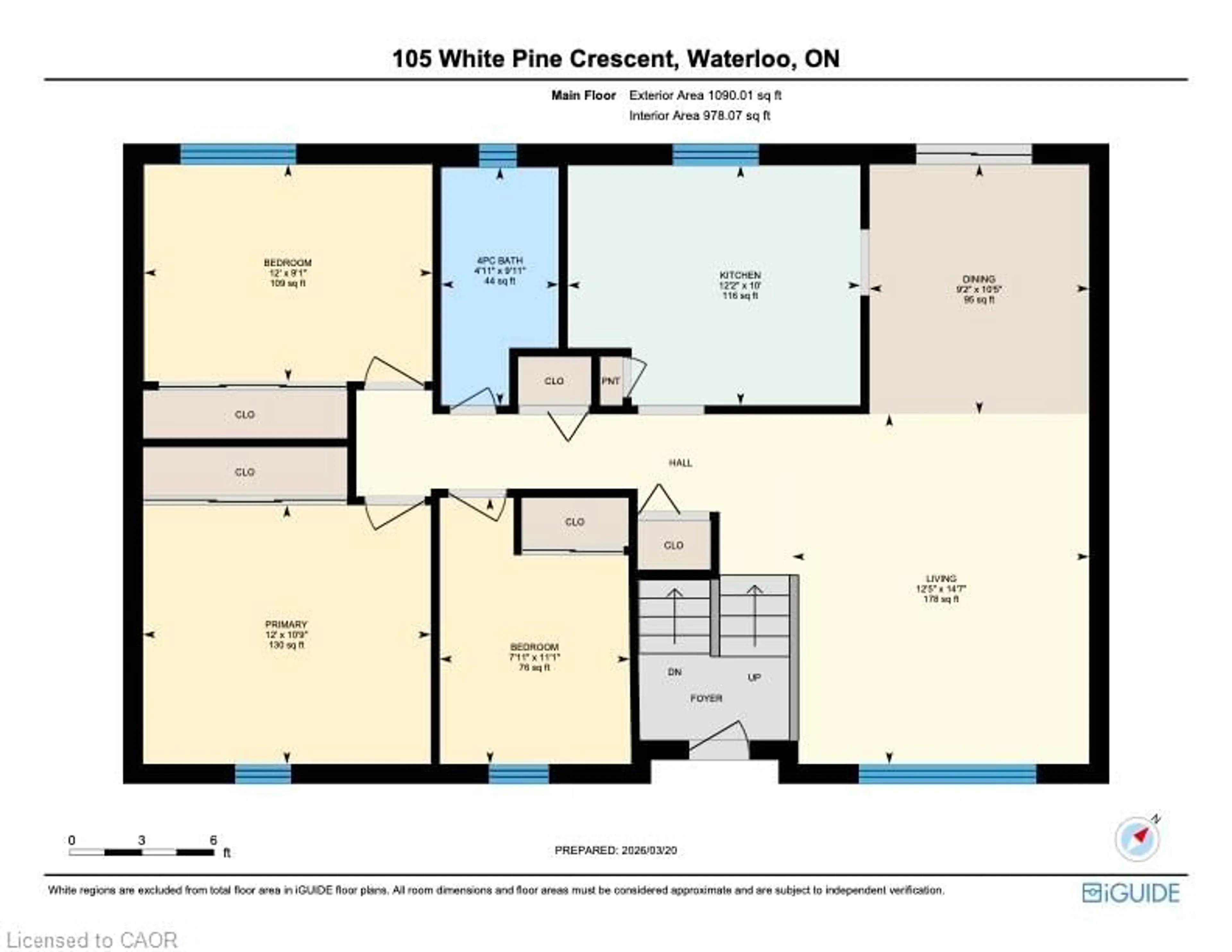 Floor plan for 105 White Pine Cres, Waterloo Ontario N2V 1B3