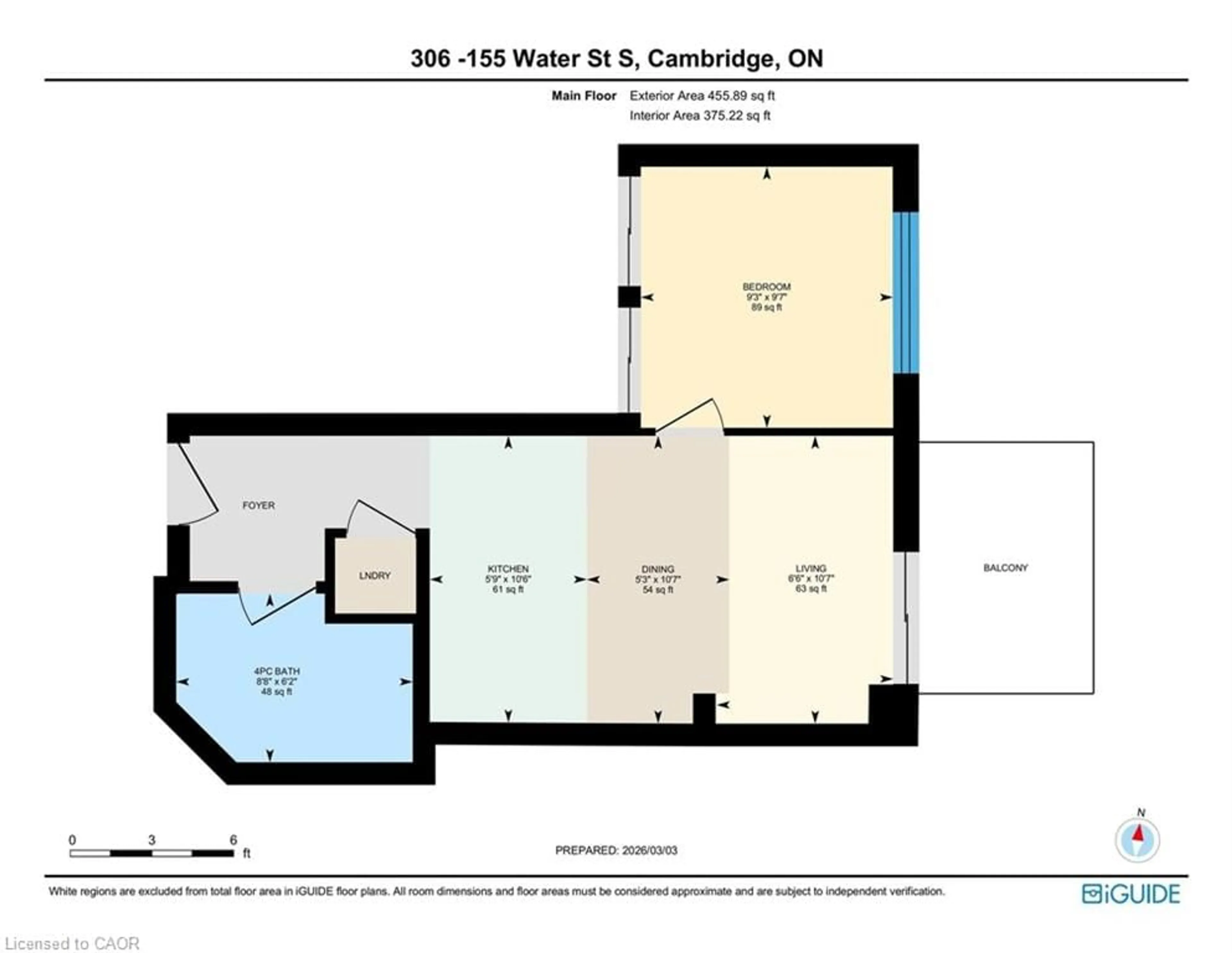 Floor plan for 155 Water St #306, Cambridge Ontario N1R 3E3