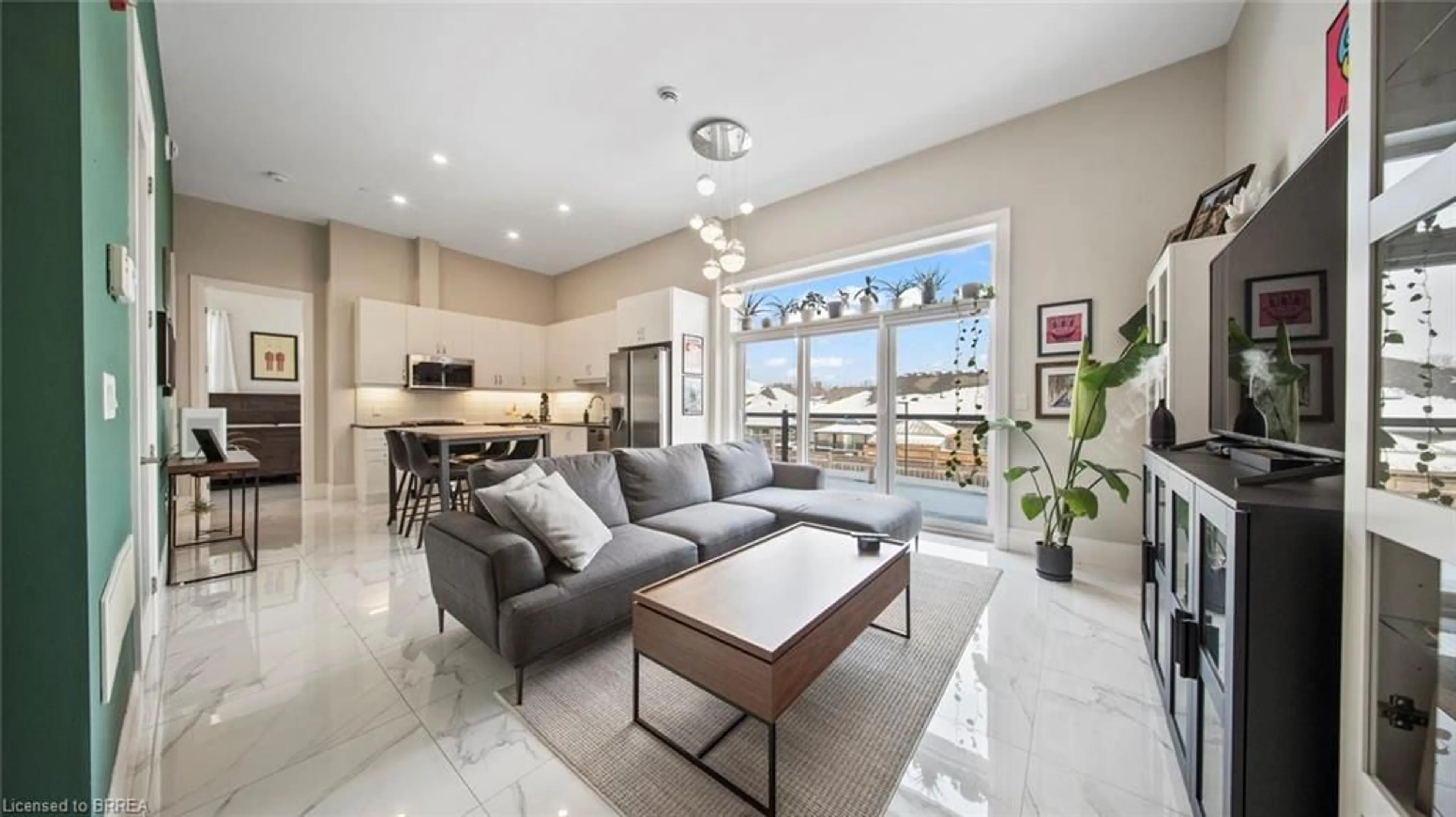 Open concept kitchen, ceramic/tile floor for 85 Morrell St #224A, Brantford Ontario N3T 4J6