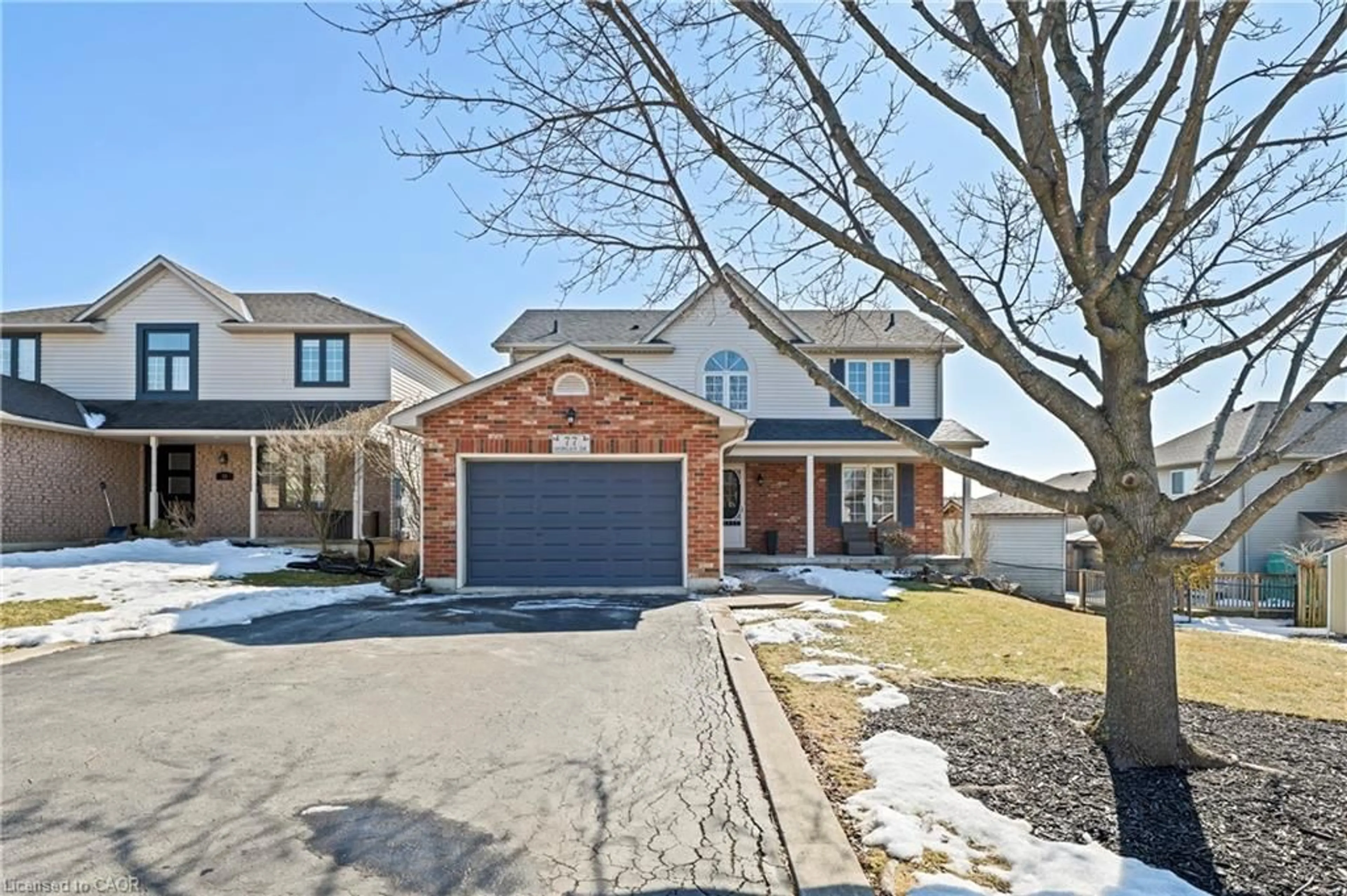 Home with brick exterior material, street for 77 Morgan Dr, Caledonia Ontario N3W 2L6
