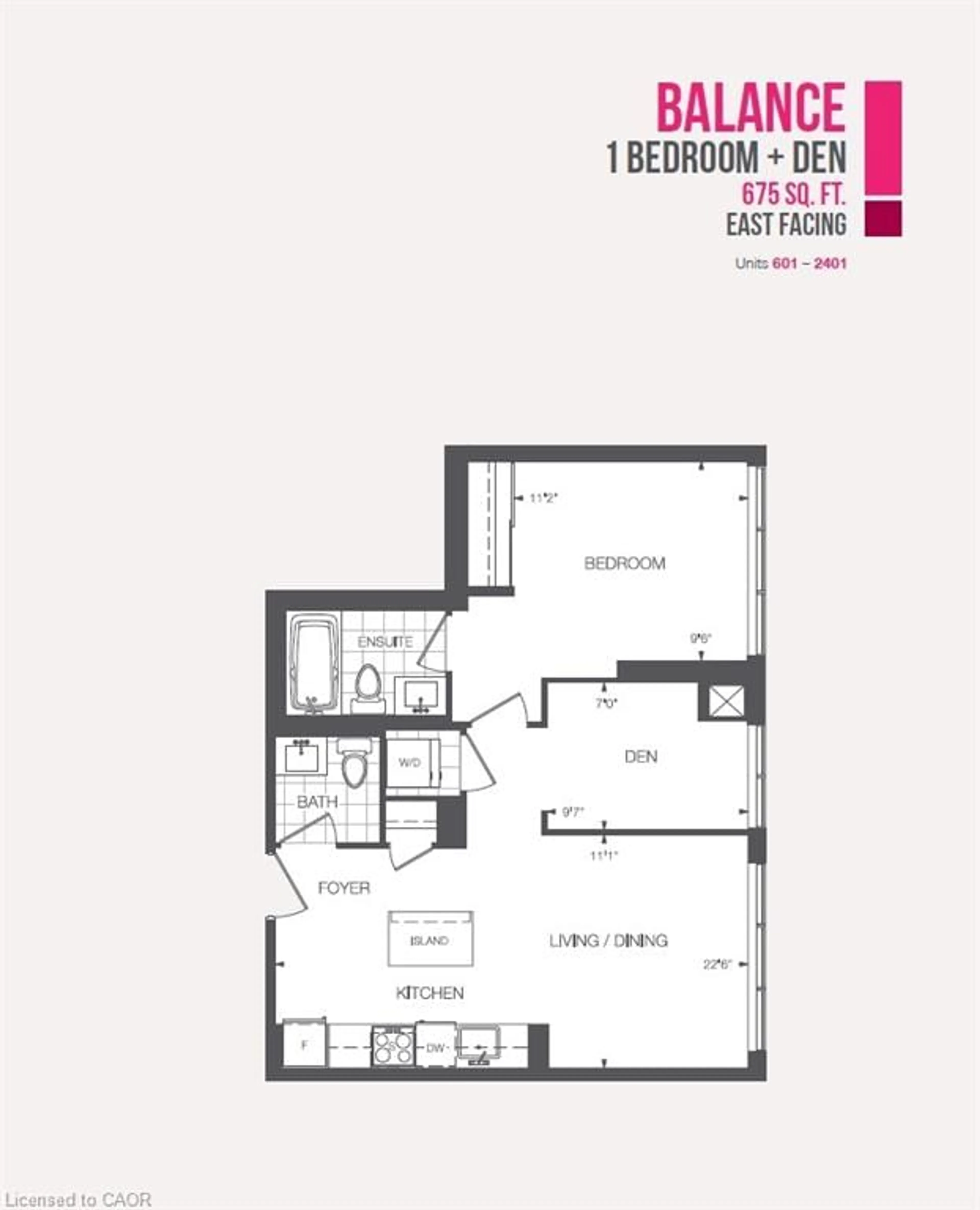 Floor plan for 2087 Fairview St #2101, Burlington Ontario L7R 0E5