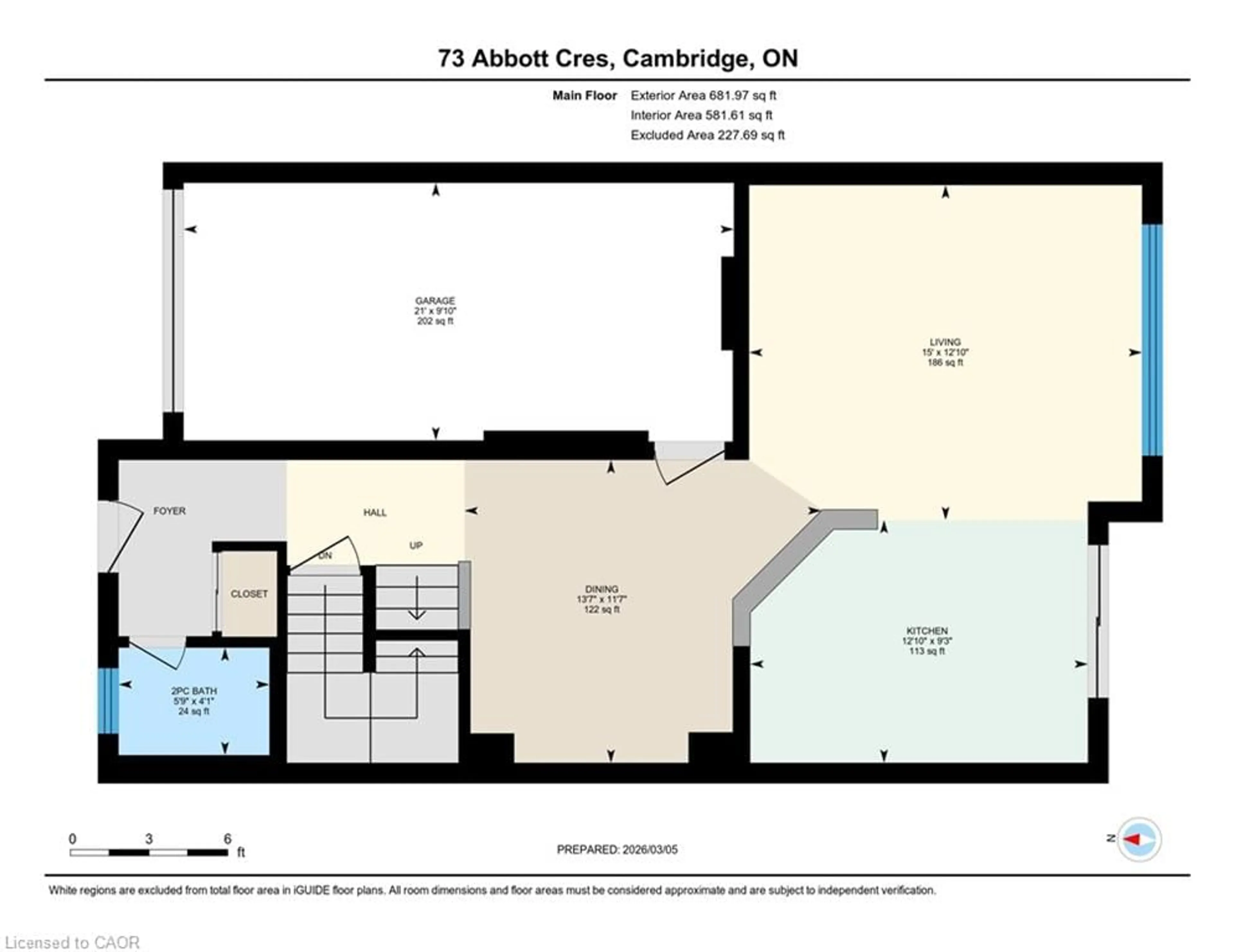 Floor plan for 73 Abbott Cres, Cambridge Ontario N3C 0C9