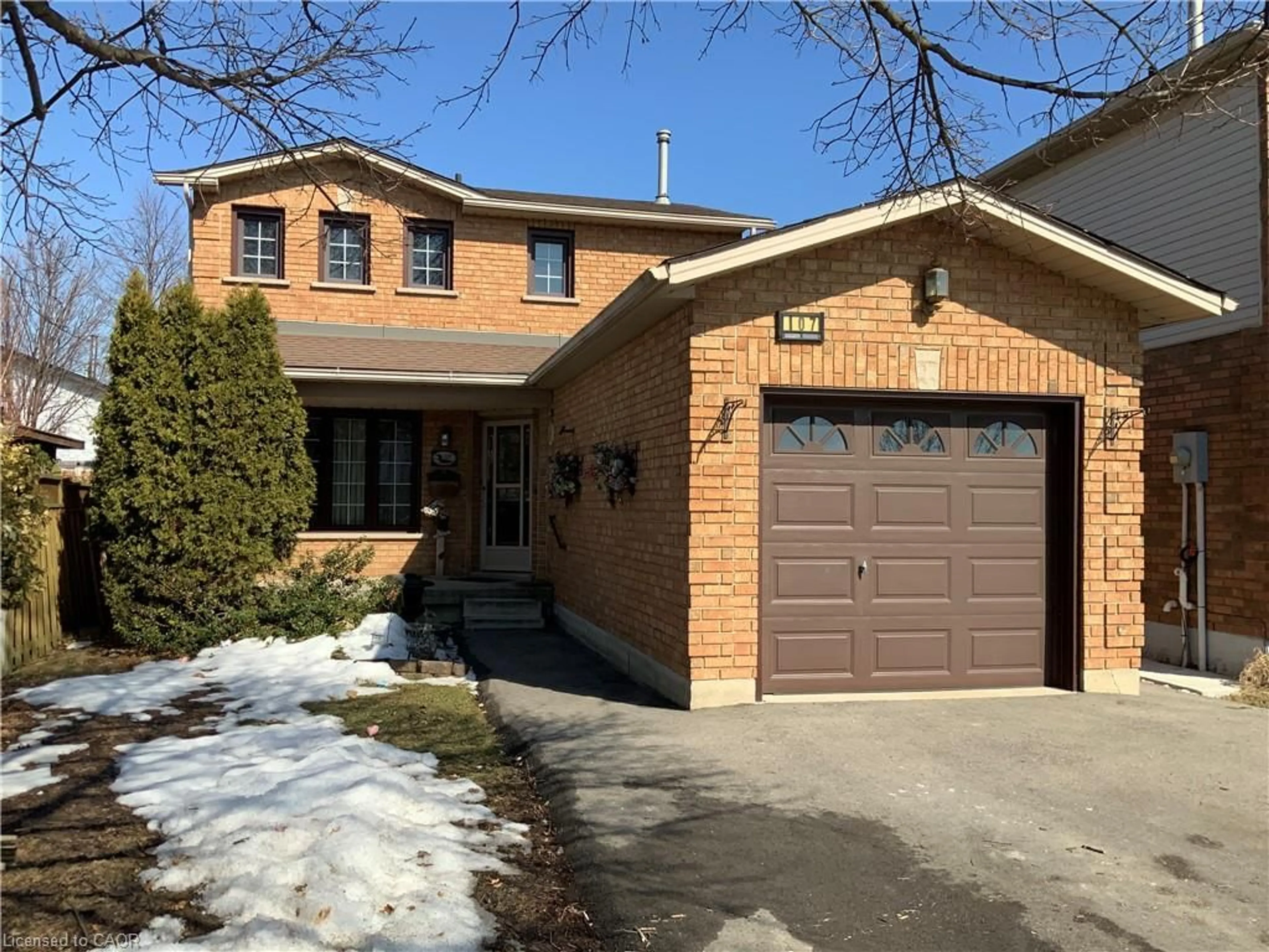 Home with brick exterior material, street for 107 Butler Dr, Hamilton Ontario L8W 3K2