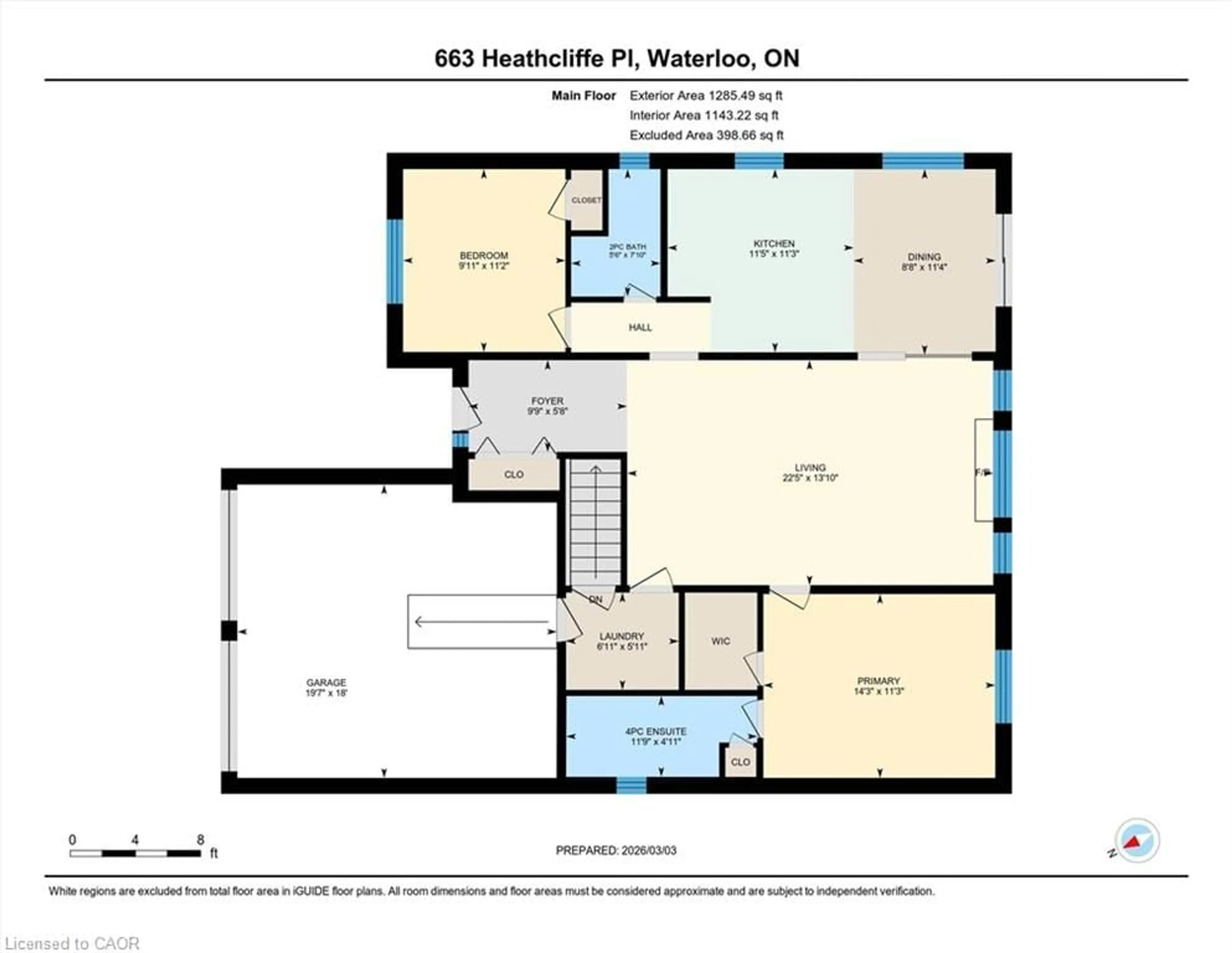 Floor plan for 663 Heathcliffe Pl, Waterloo Ontario N2T 2P3
