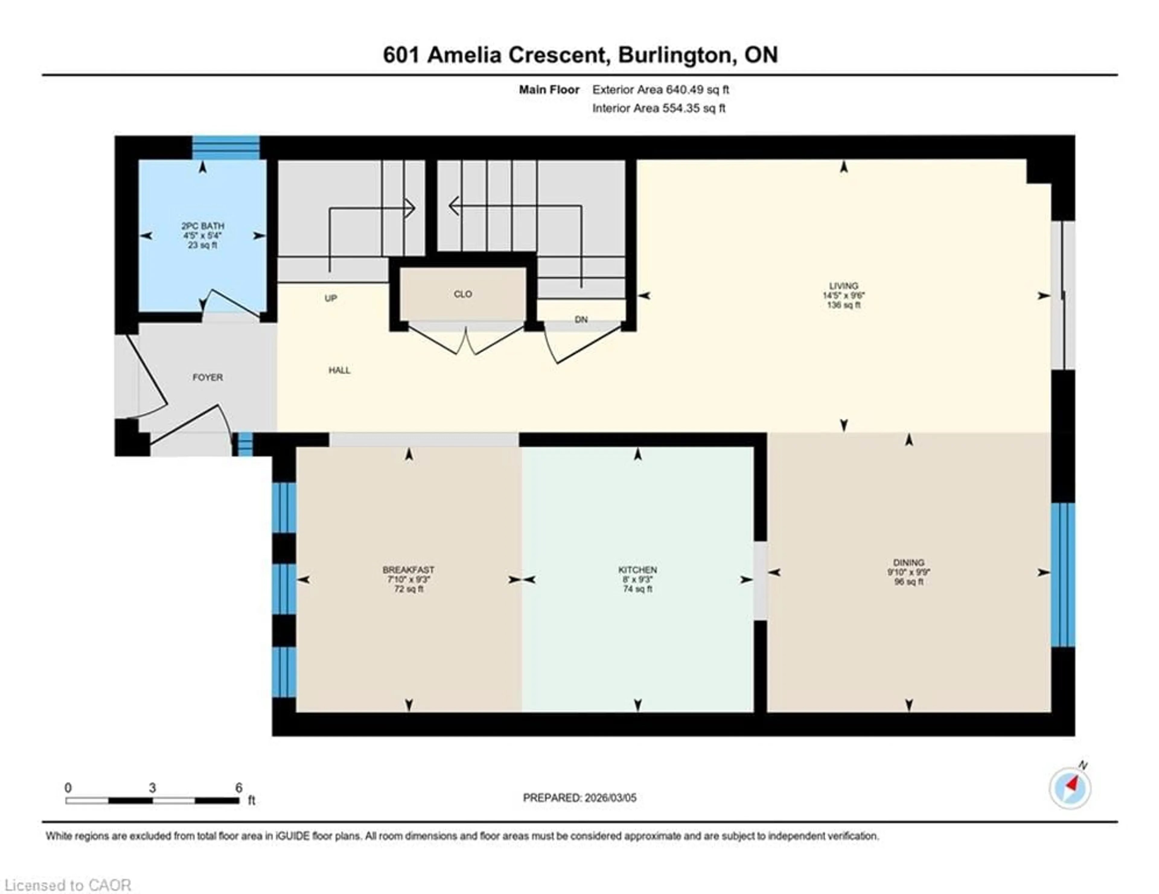 Floor plan for 601 Amelia Cres, Burlington Ontario L7L 6E4
