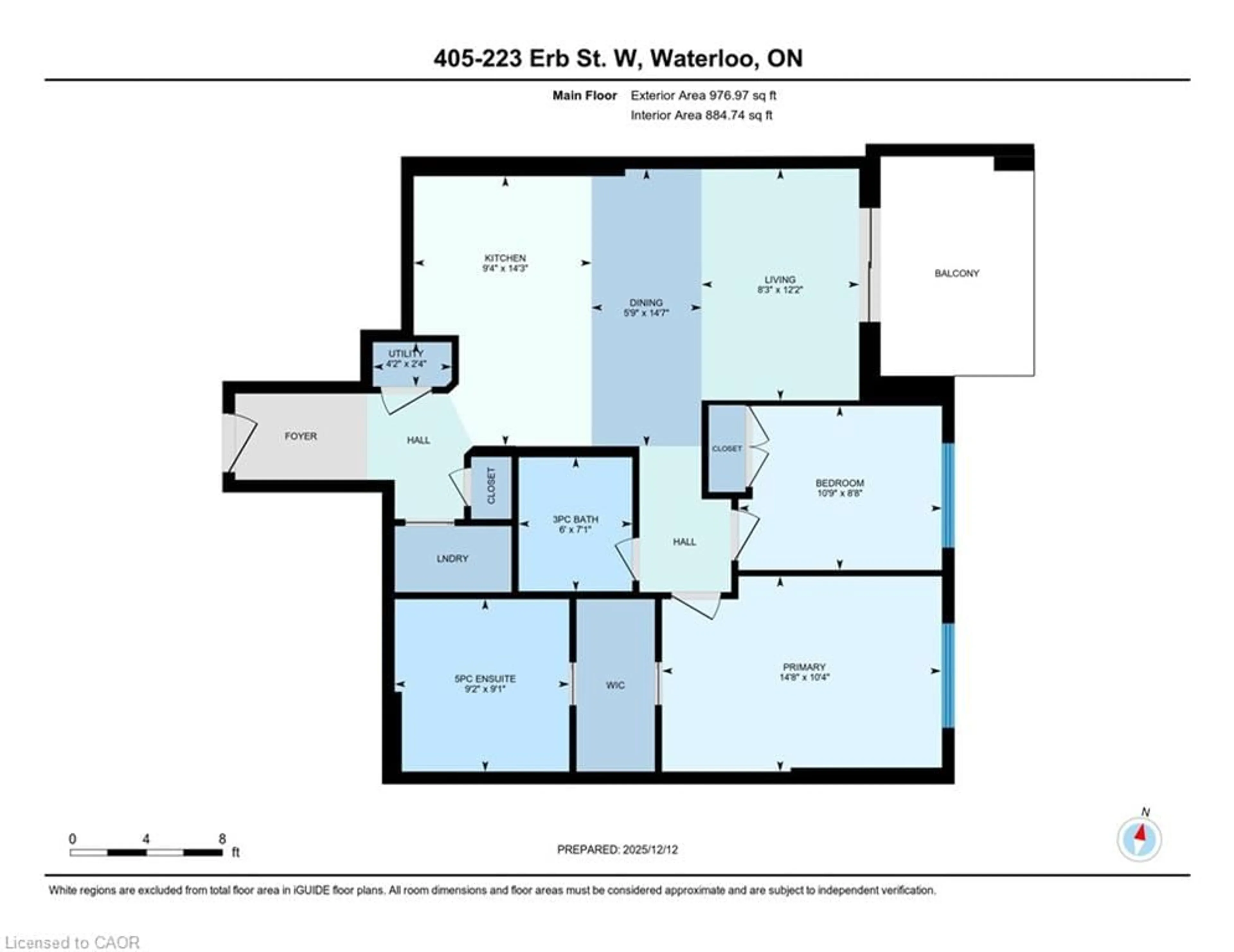Floor plan for 223 Erb St #405, Waterloo Ontario N2L 0B3