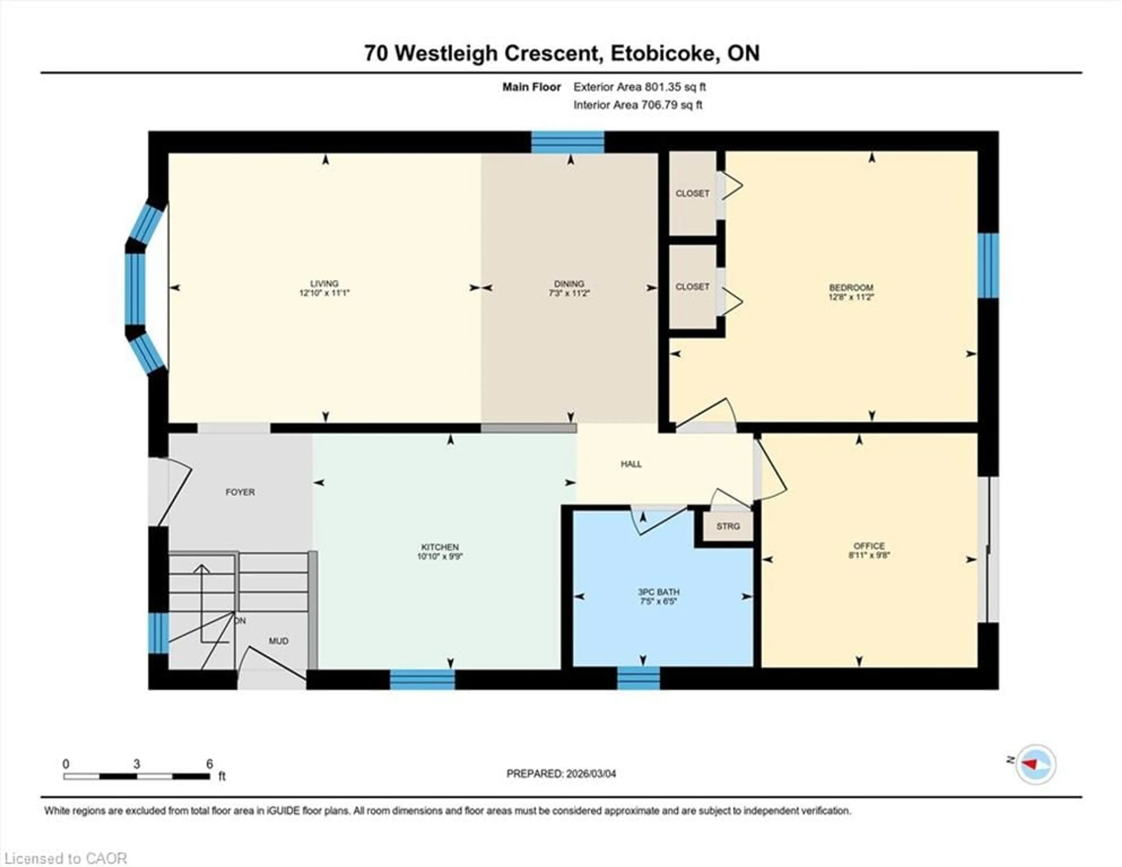 Floor plan for 70 Westleigh Cres, Etobicoke Ontario M8W 3Z7