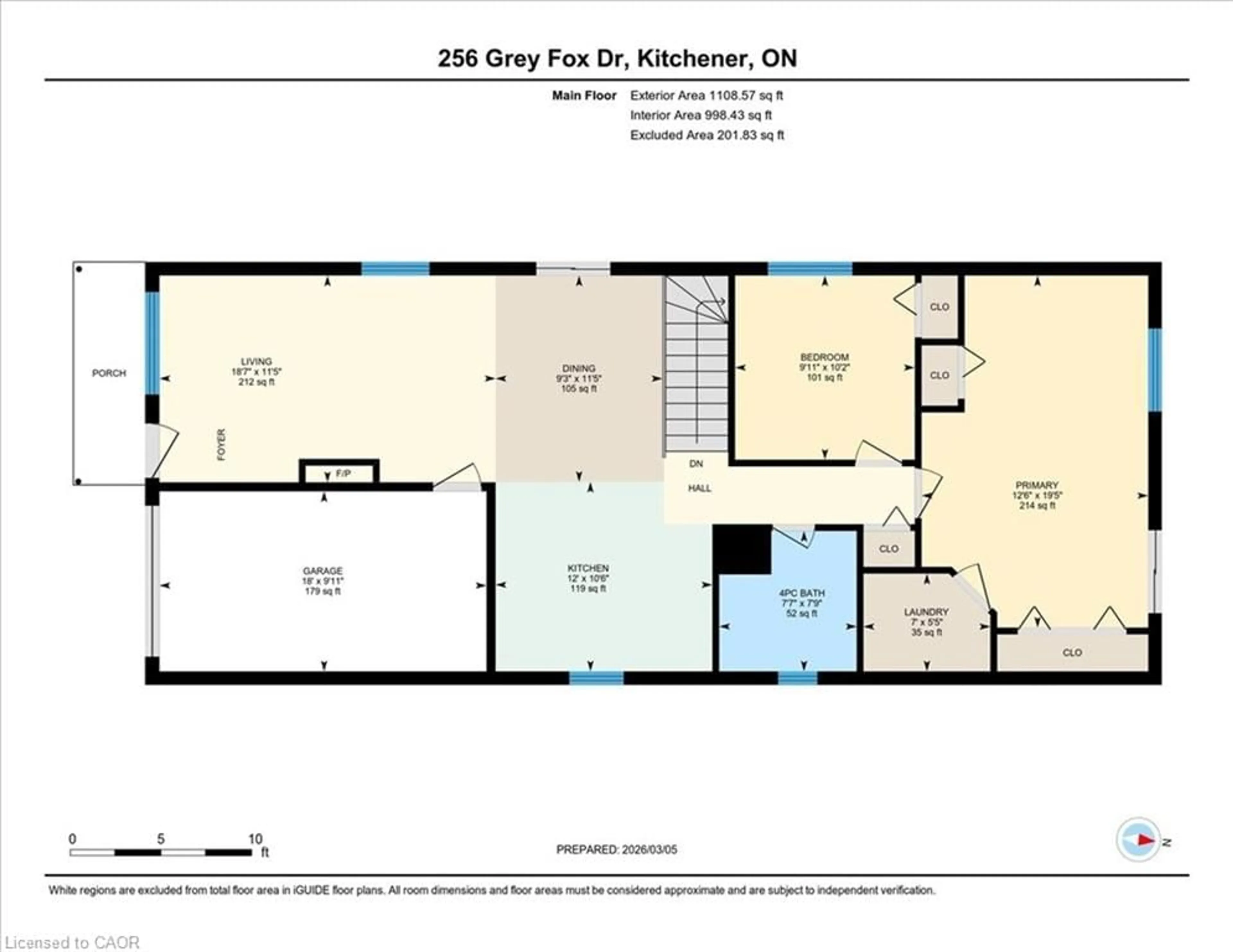 Floor plan for 256 Grey Fox Dr, Kitchener Ontario N2E 3N4