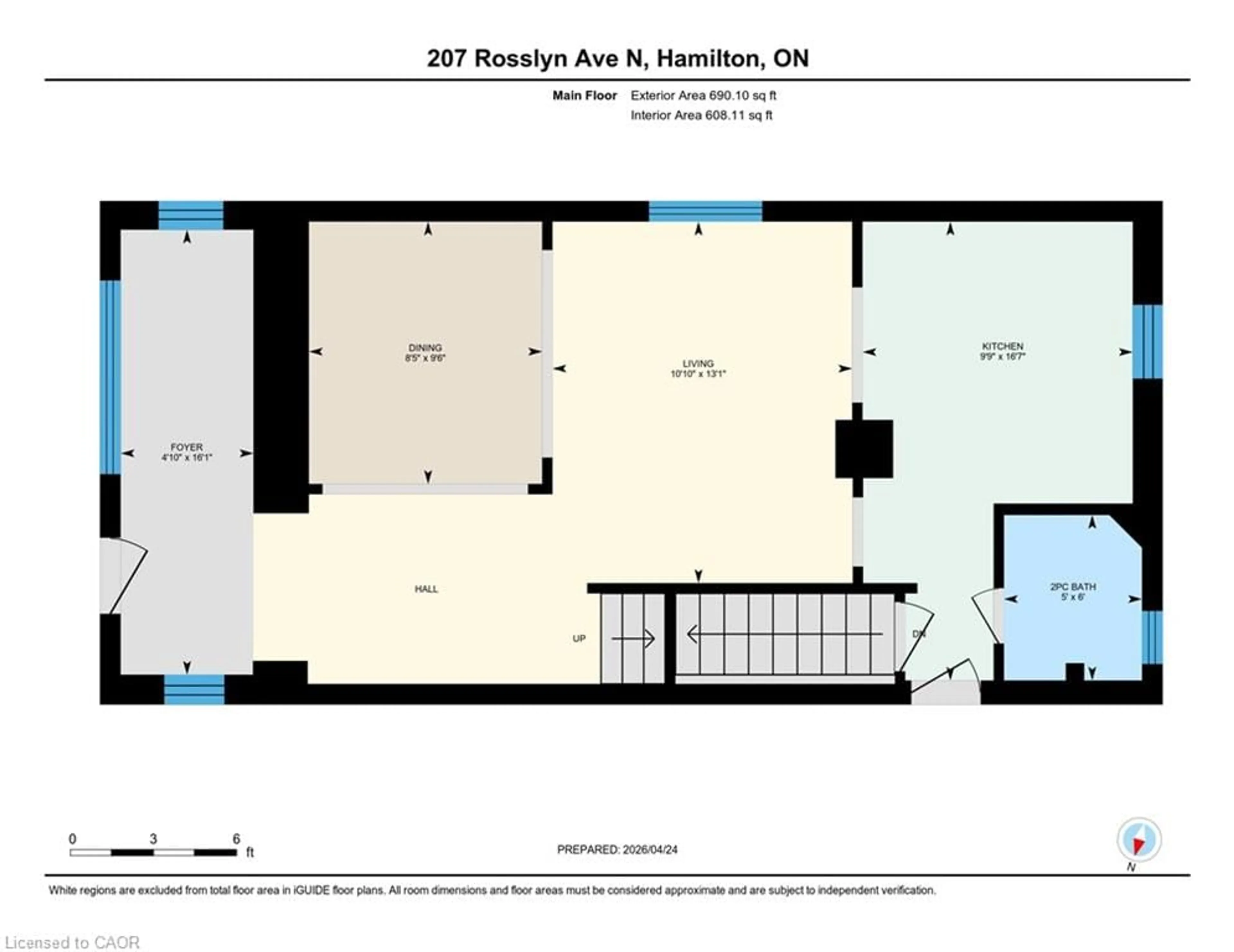 Floor plan for 207 Rosslyn Ave, Hamilton Ontario L8L 7P8