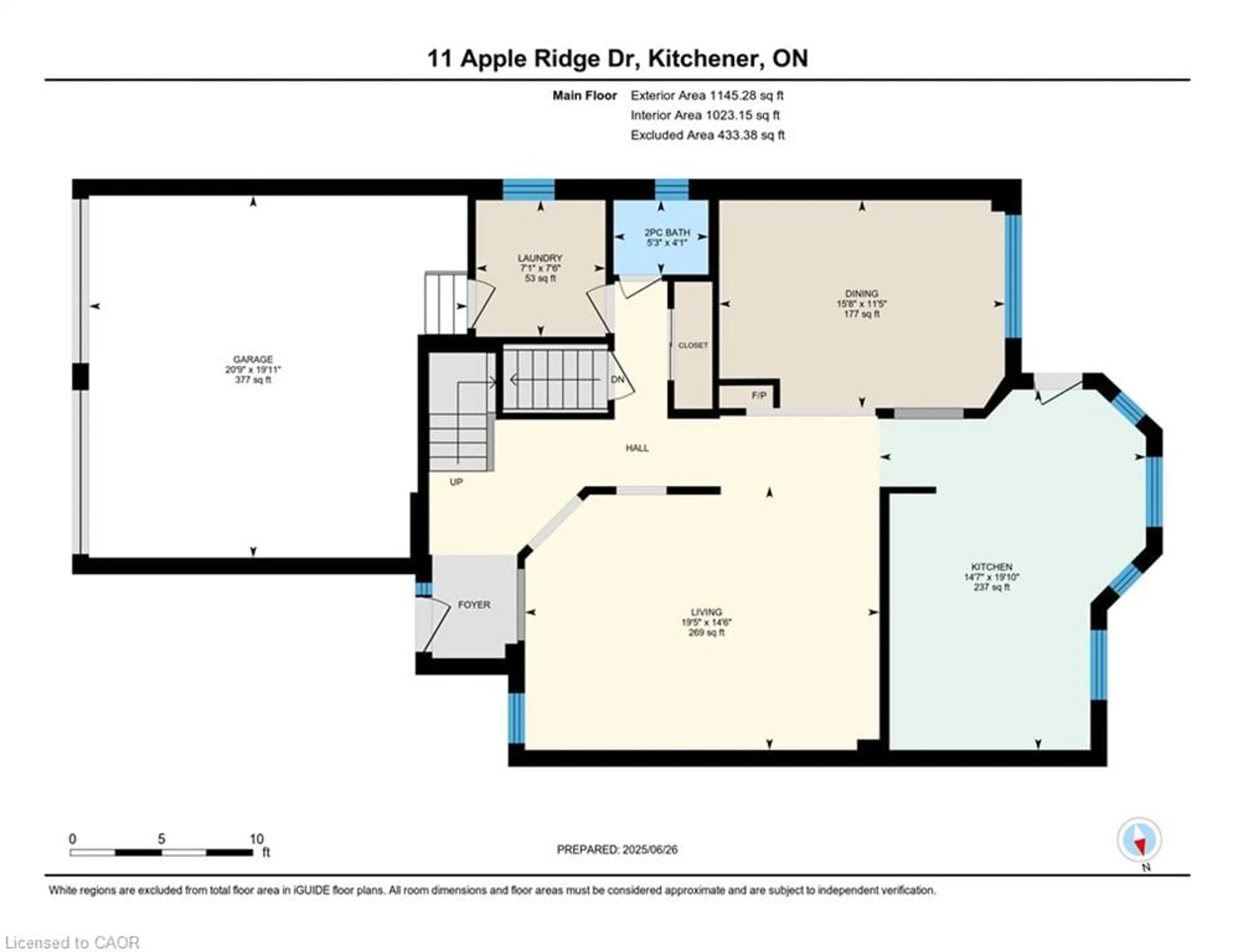 Floor plan for 11 Apple Ridge Dr, Kitchener Ontario N2P 2R8