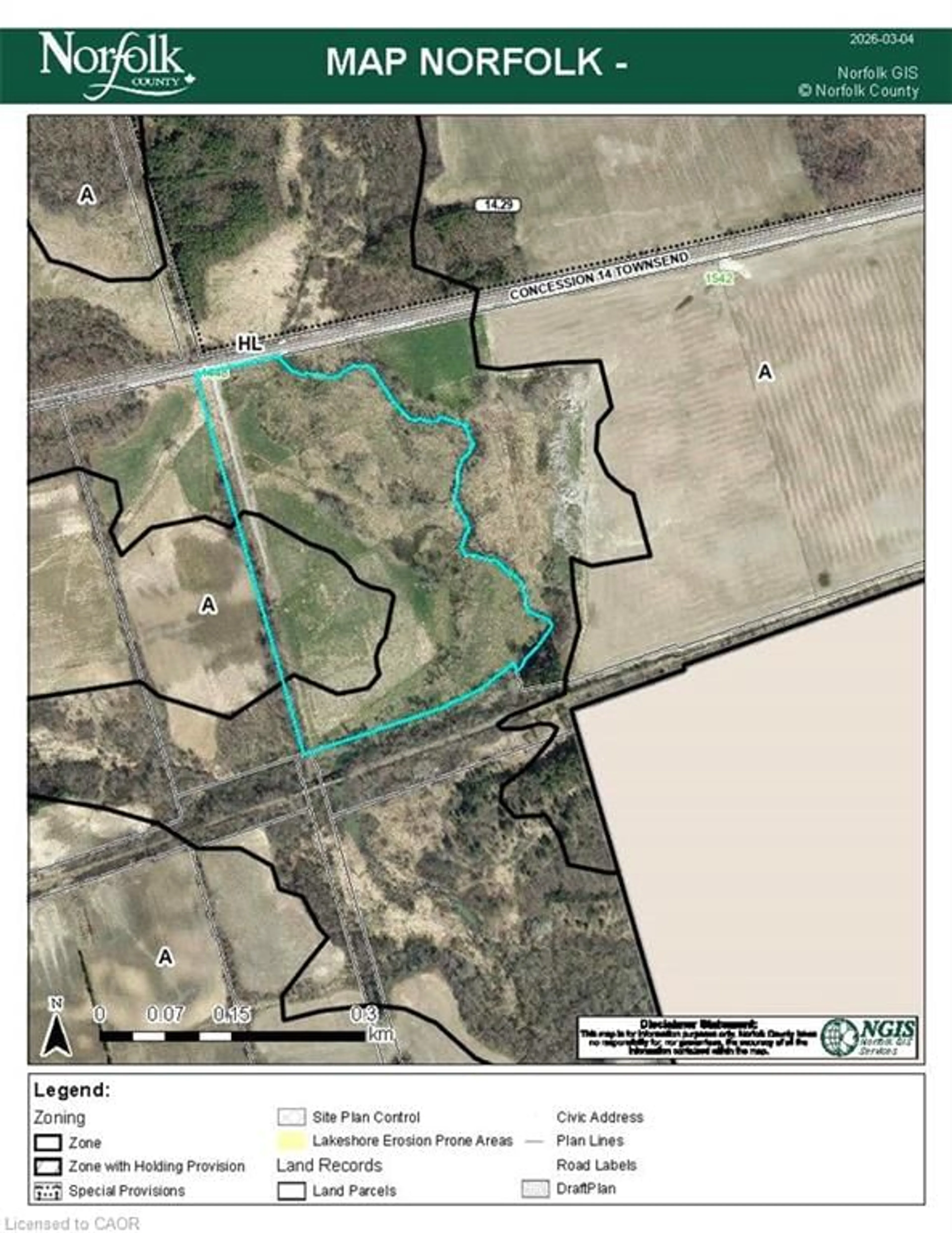 Picture of a map for 1448 Concession 14, Simcoe Ontario N3Y 4K3