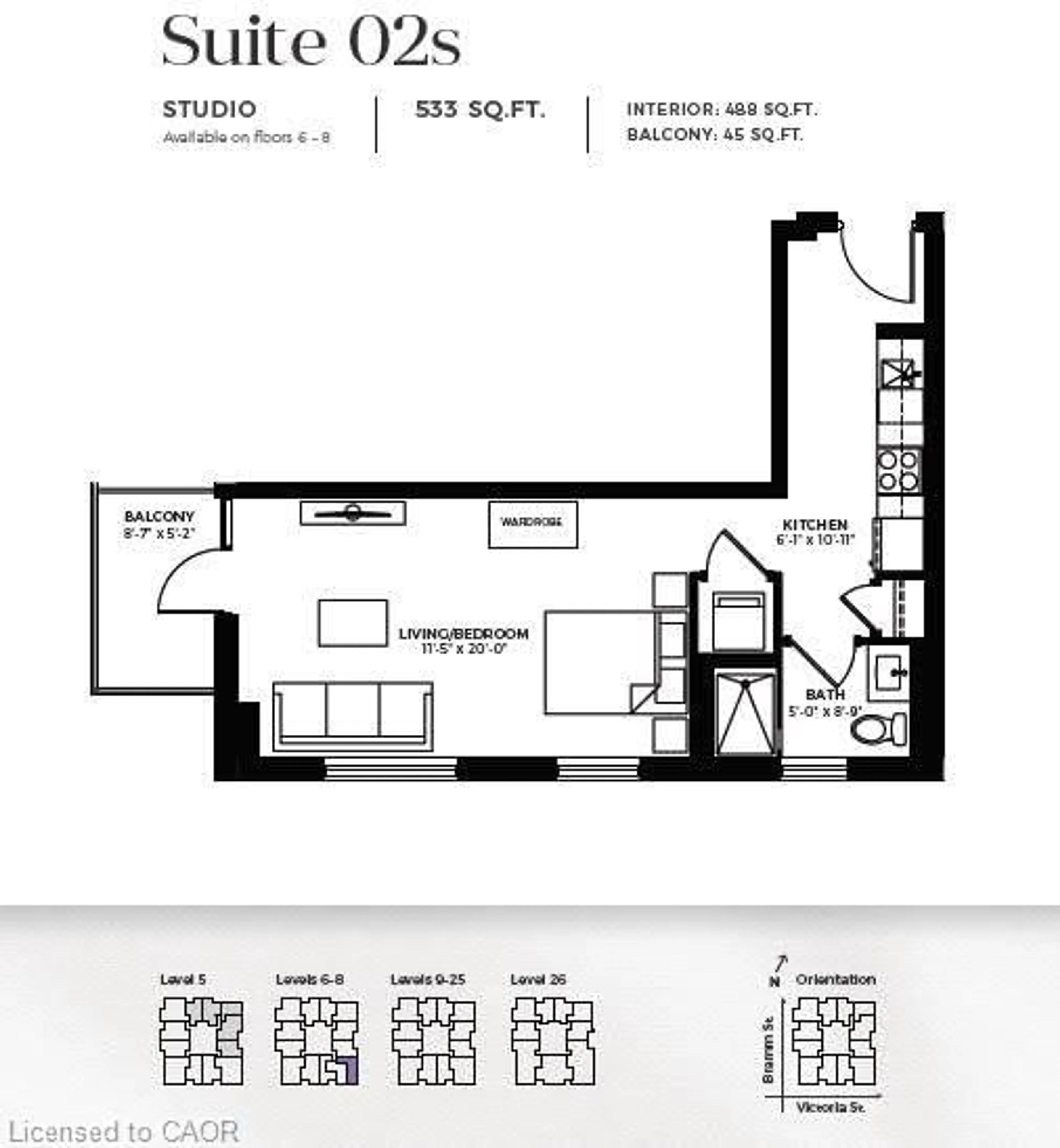 Floor plan for 108 Garment St #602, Kitchener Ontario N2G 0E2