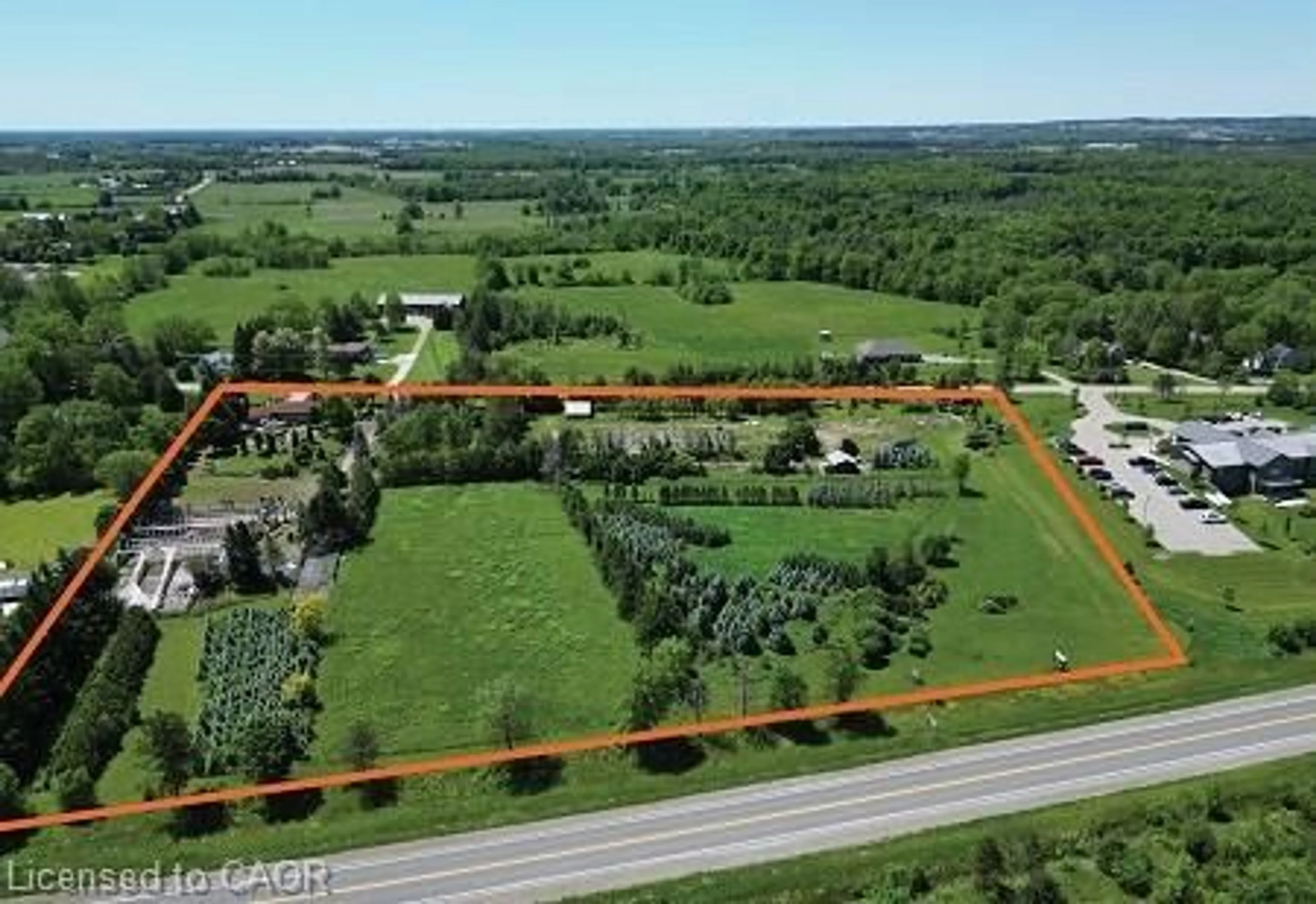 A pic from outside/outdoor area/front of a property/back of a property/a pic from drone, street for 1292 Old Highway 8, Flamborough Ontario L0R 1Z0