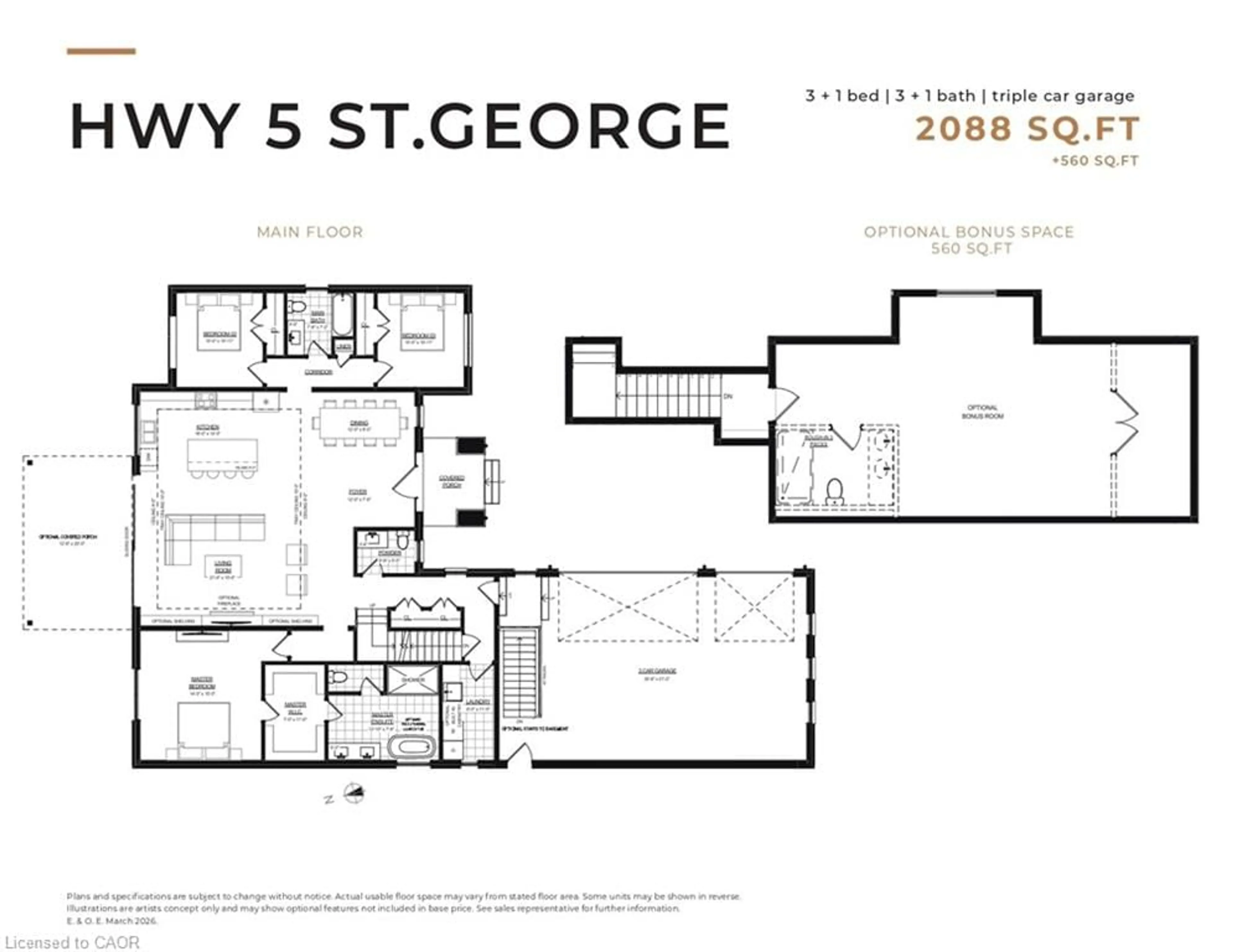 Floor plan for 303B Highway 5, St. George Ontario N0B 1N0